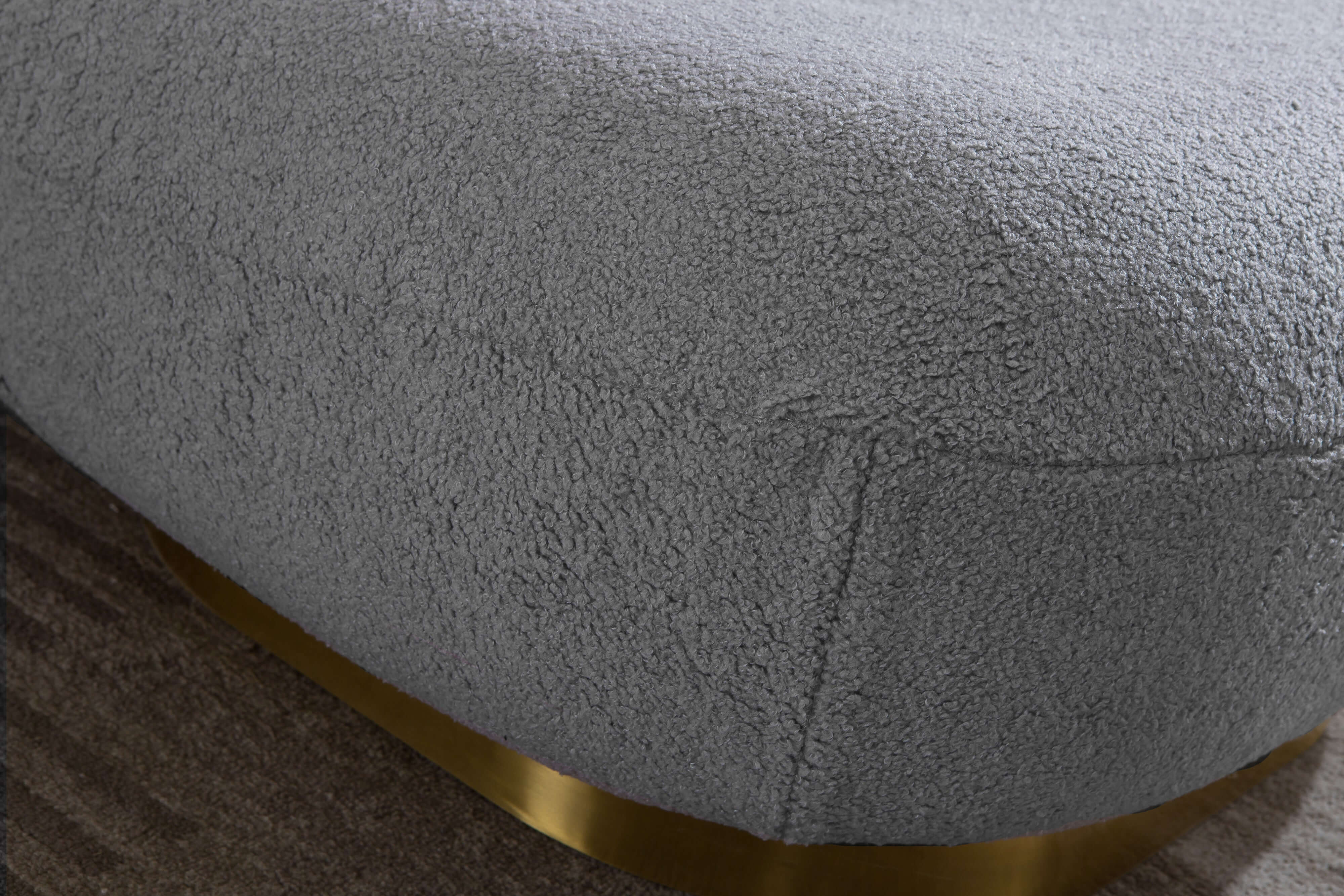 Designer Boucle Swivel Barrel Chair