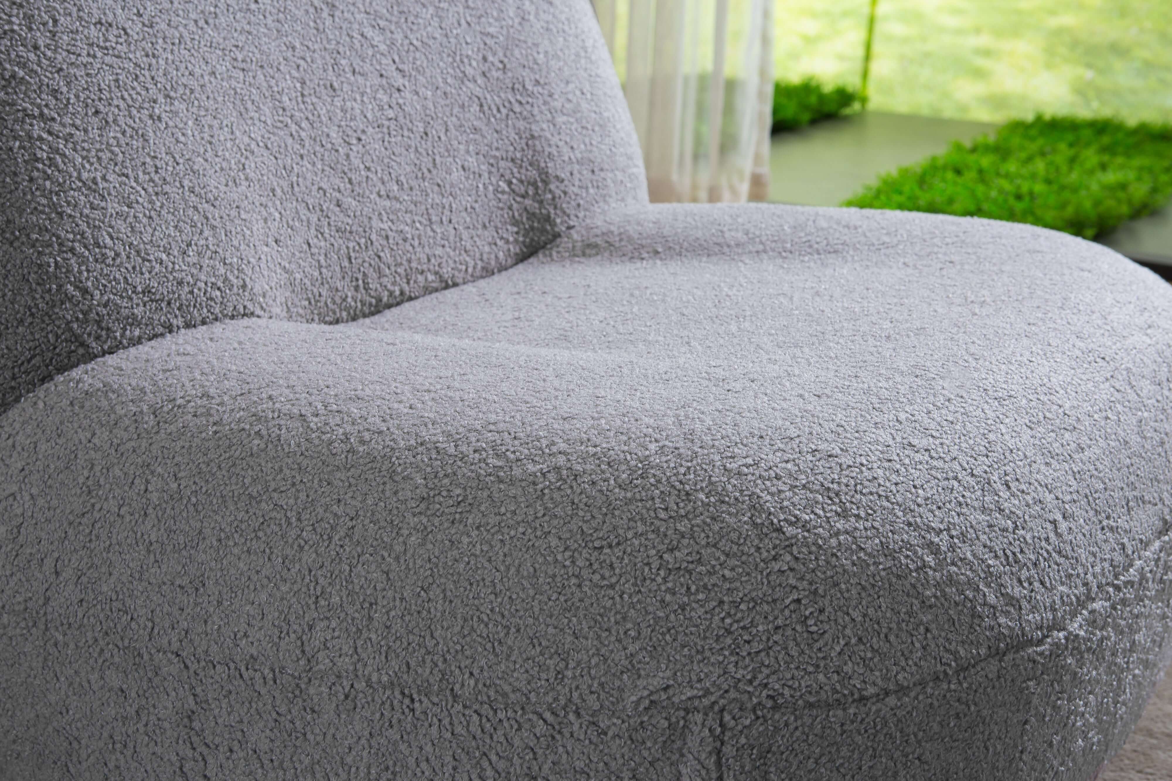 Designer Boucle Swivel Barrel Chair