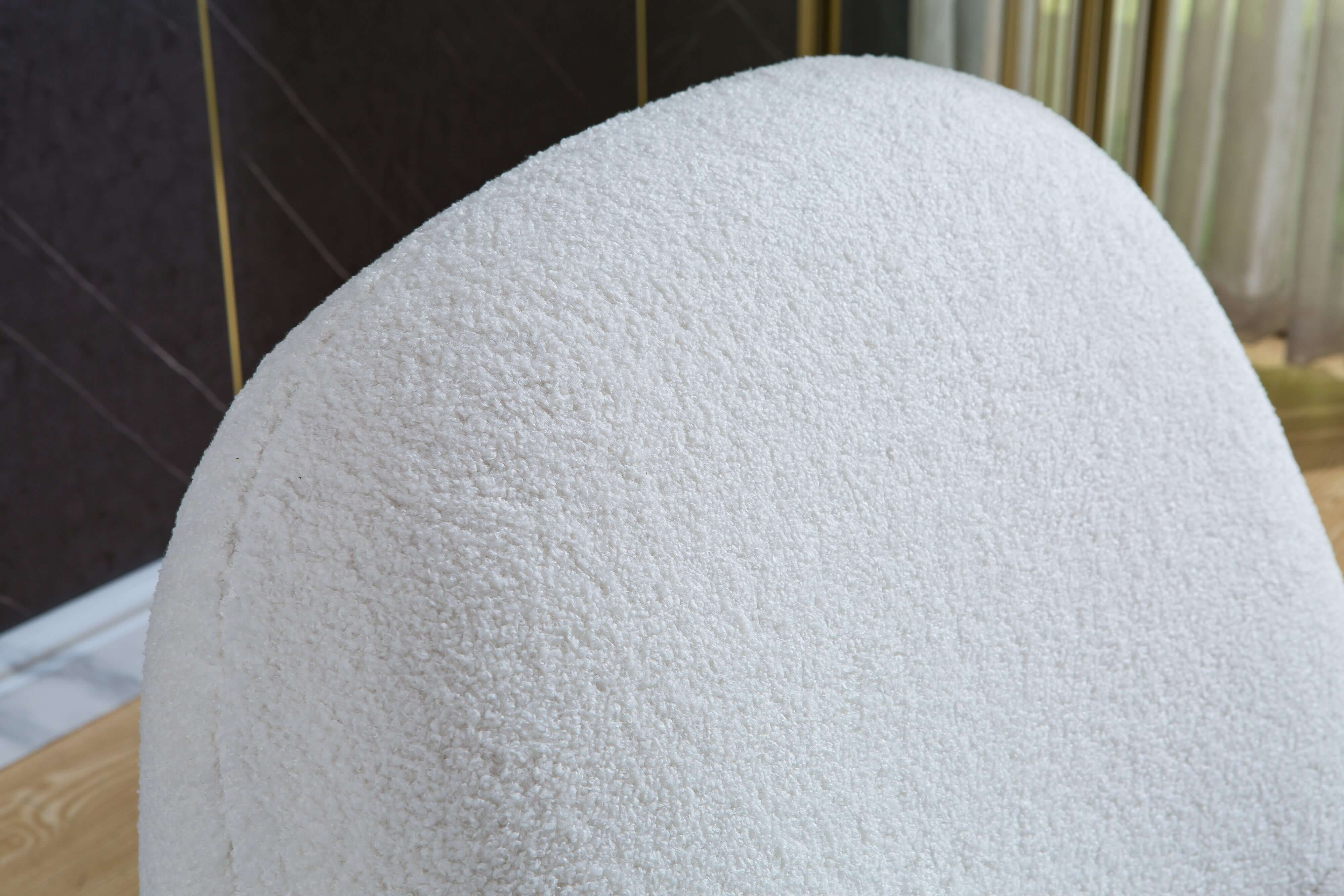 Designer Boucle Swivel Barrel Chair