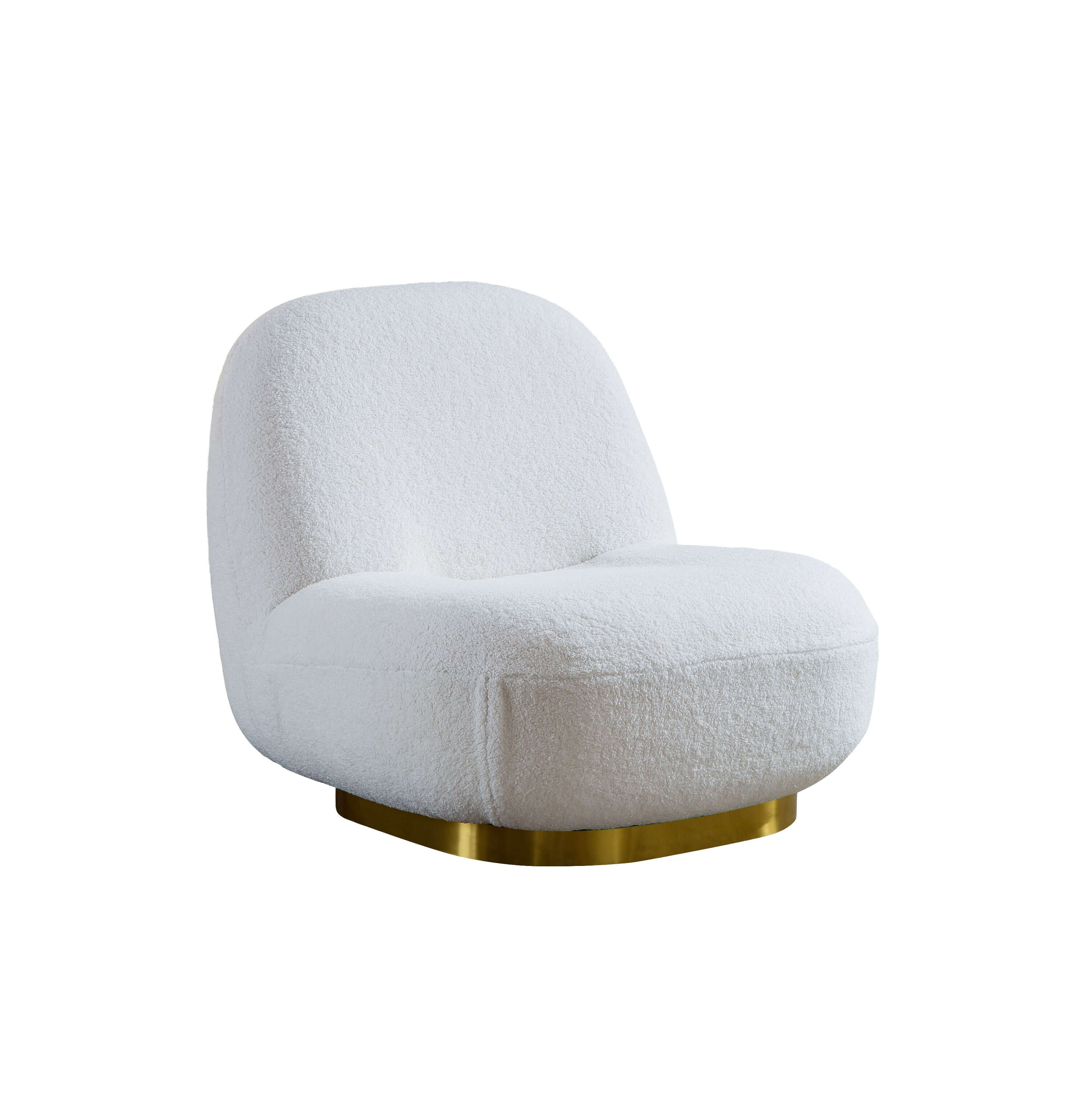 Designer Boucle Swivel Barrel Chair