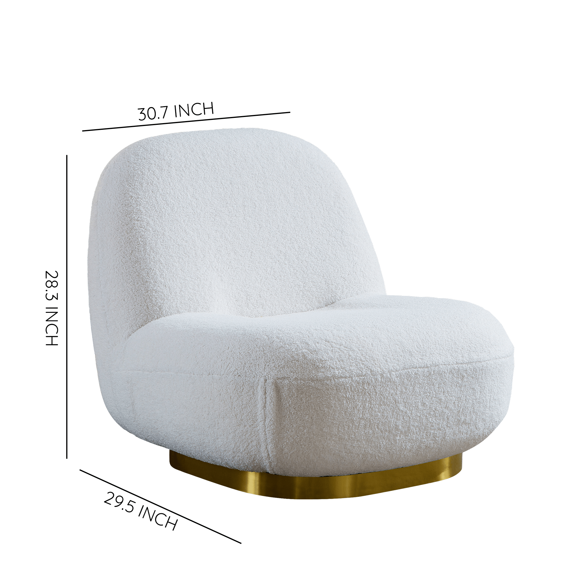 Designer Boucle Swivel Barrel Chair