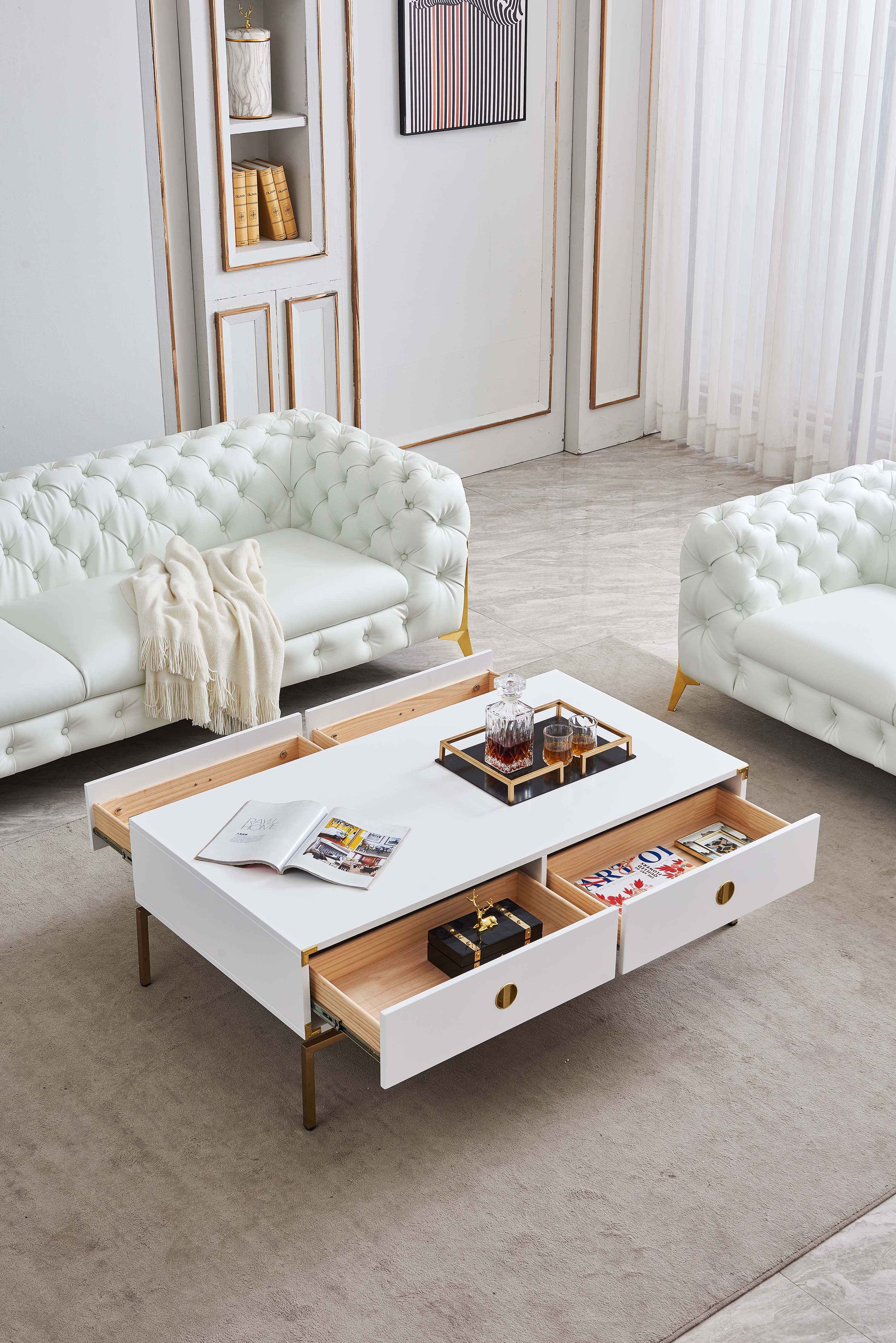 Elegant White Coffee Table
