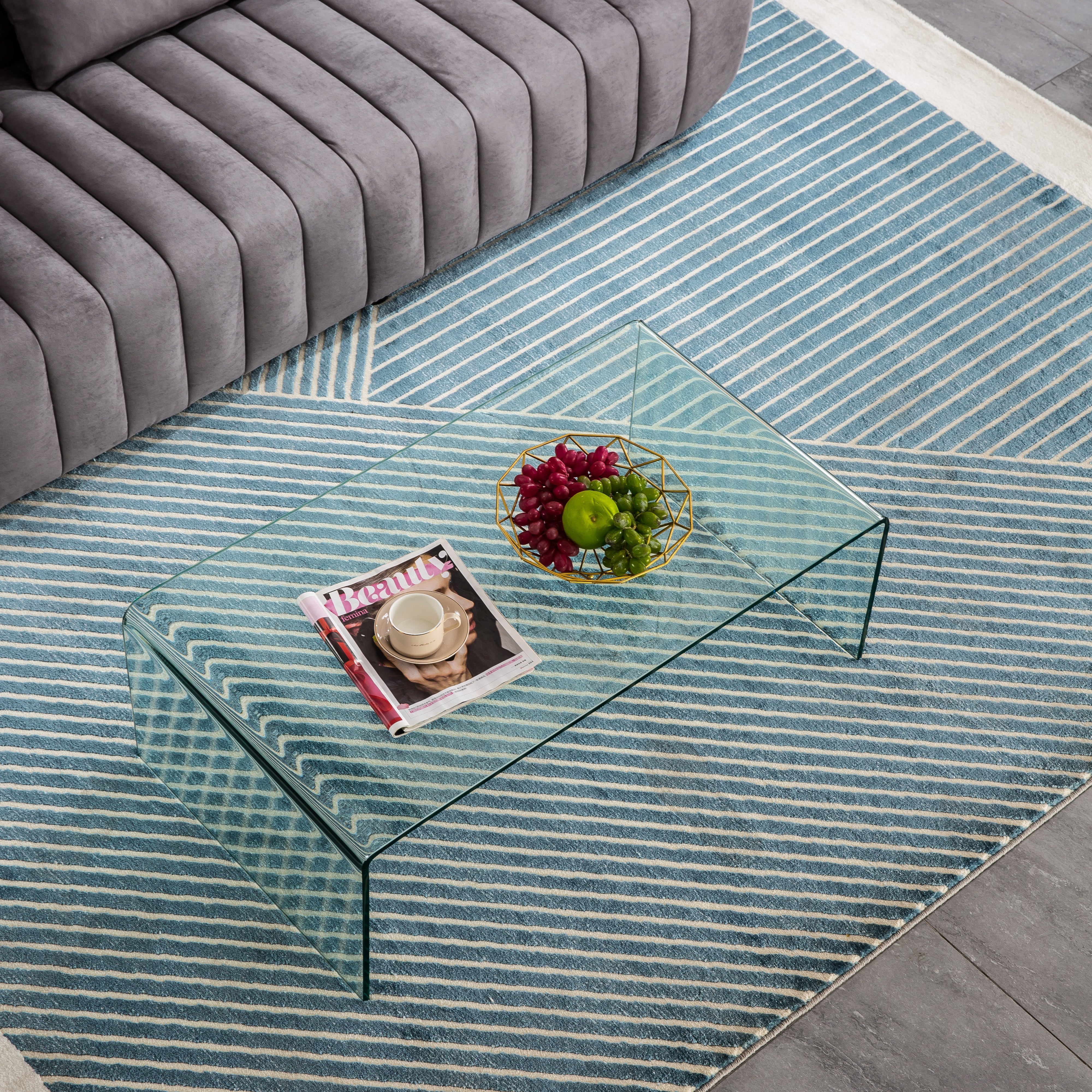 Modern Clear Tempered Glass Coffee Table