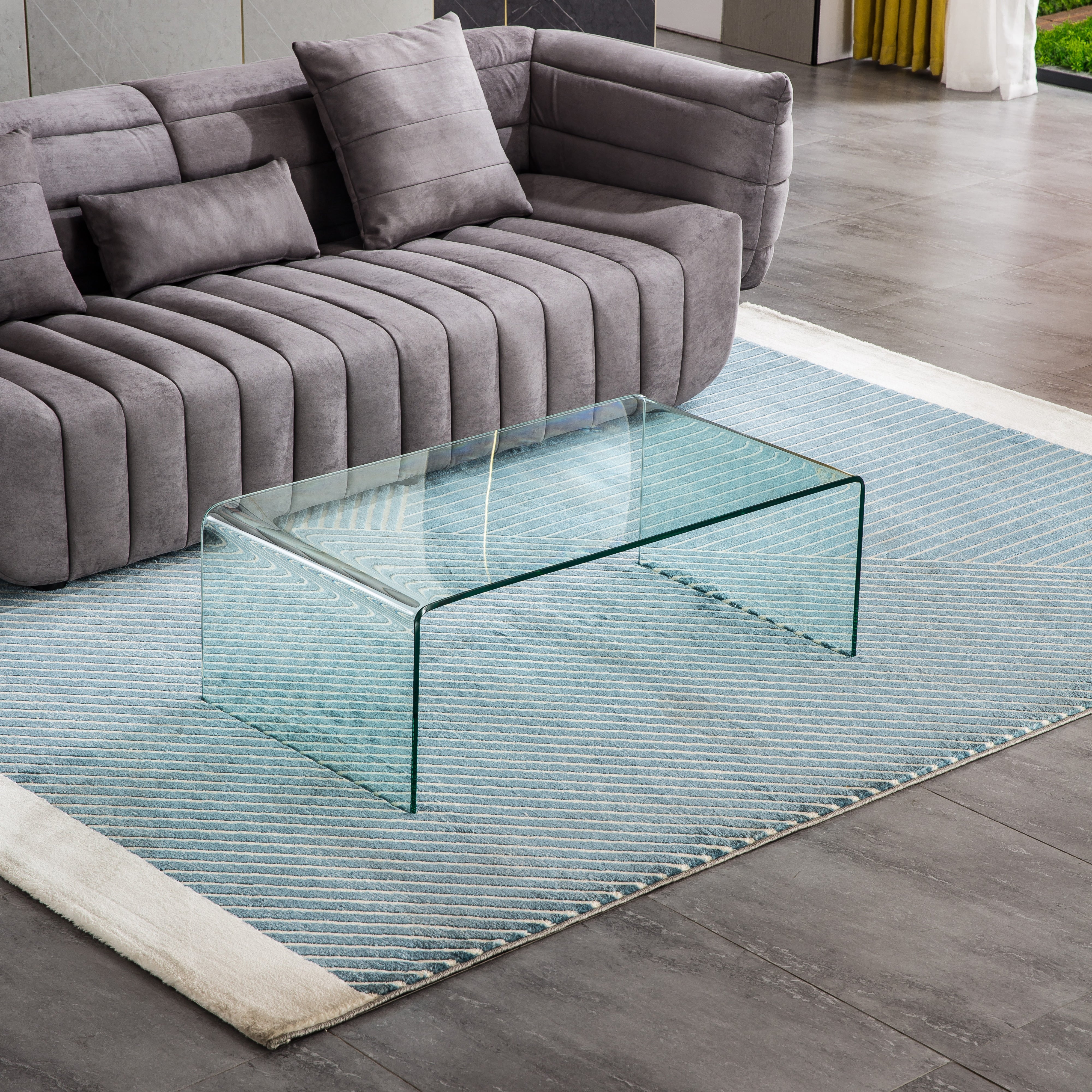 Modern Clear Tempered Glass Coffee Table