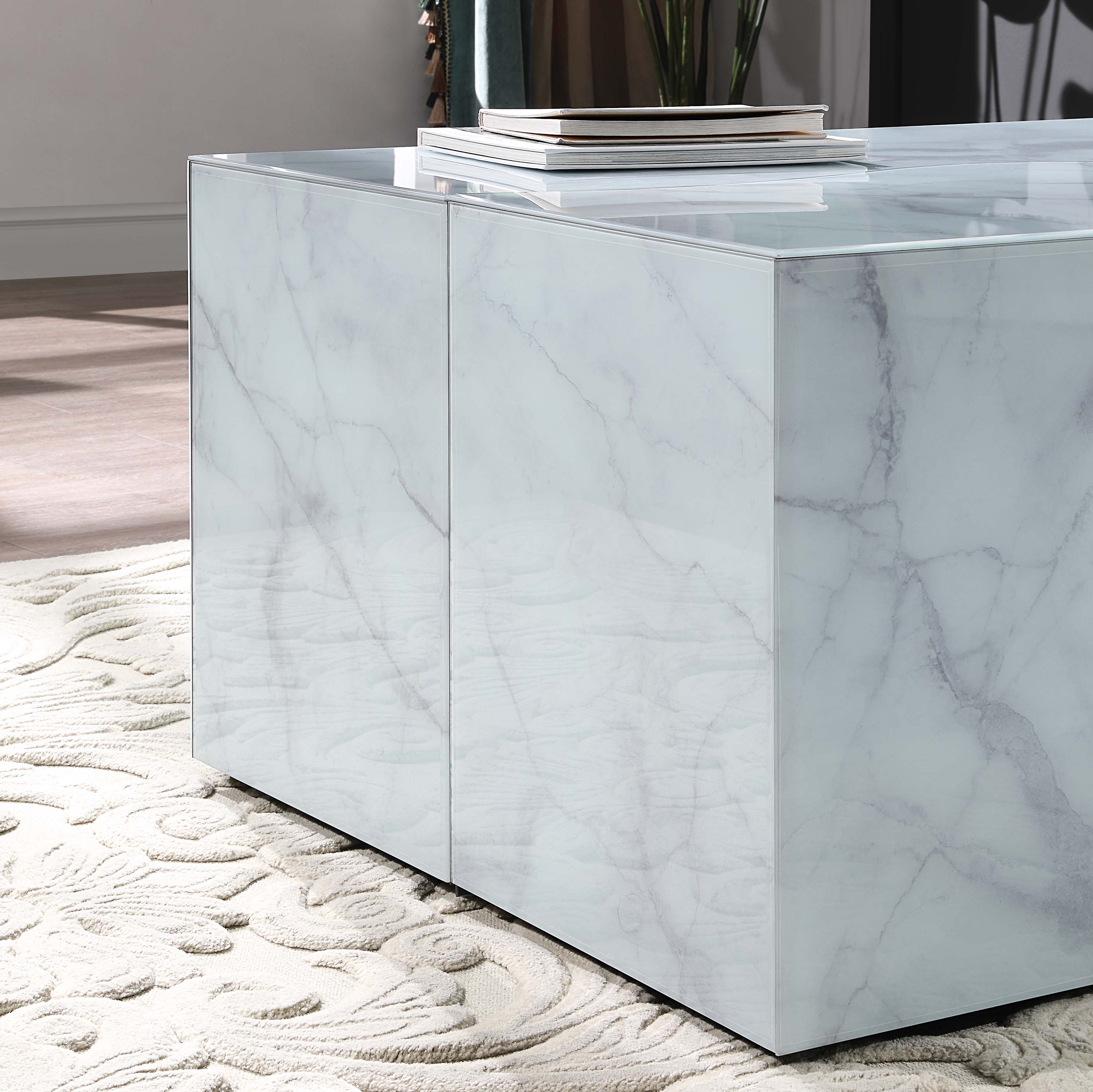 Elegant Marble-Print Coffee Table