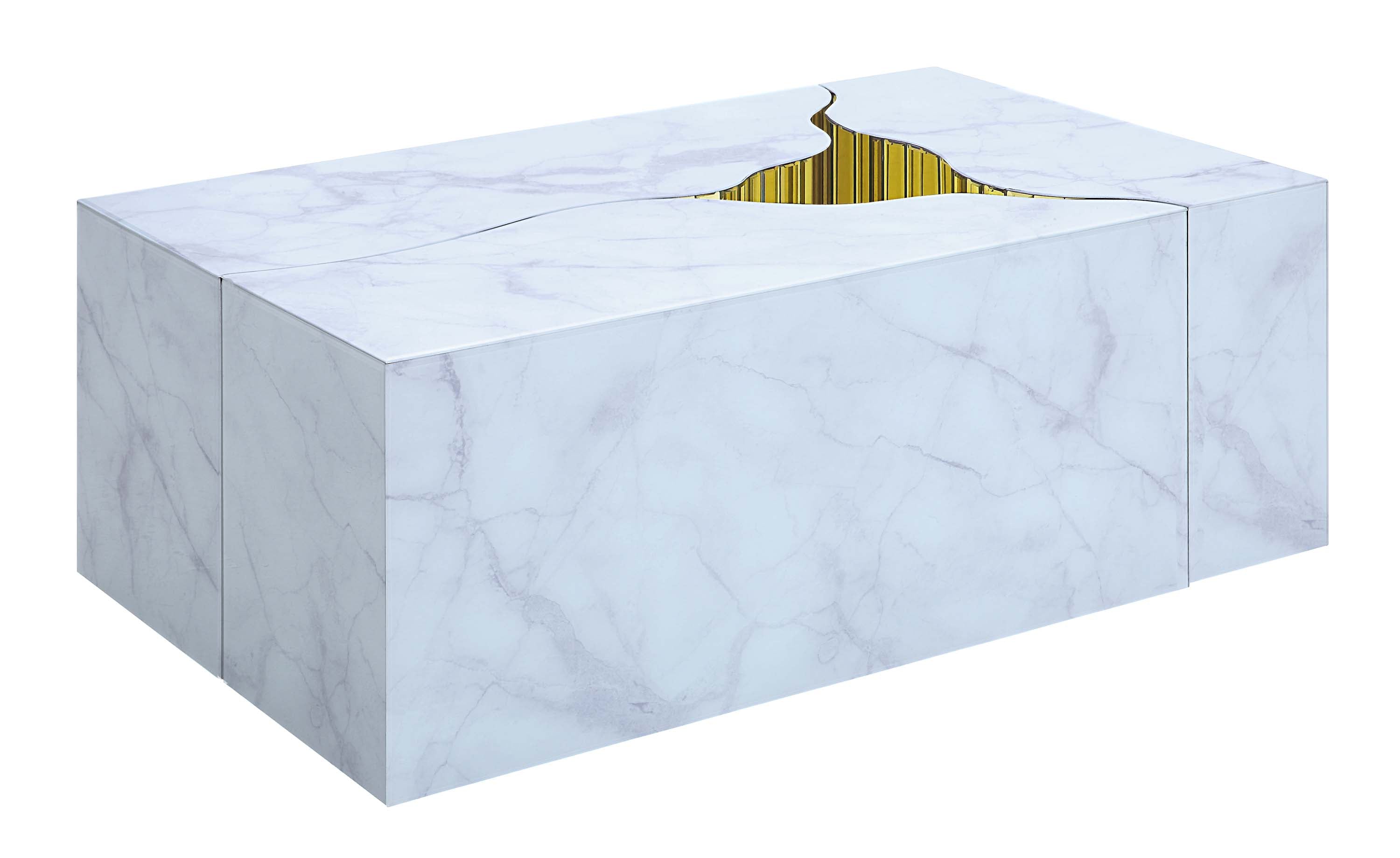 Elegant Marble-Print Coffee Table