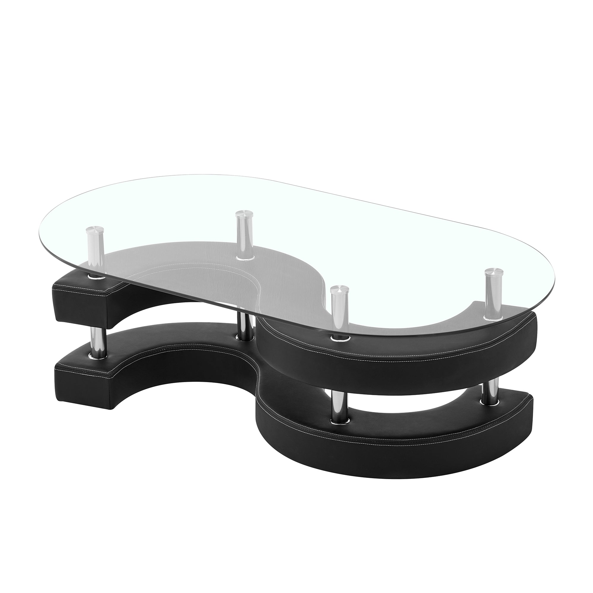 Oval Coffee Table with 2 Storage Stools