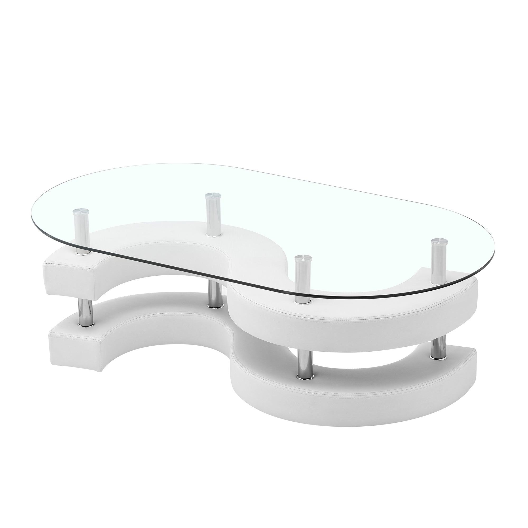 Oval Coffee Table with 2 Storage Stools