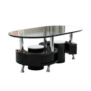 Oval Coffee Table with 2 Stools