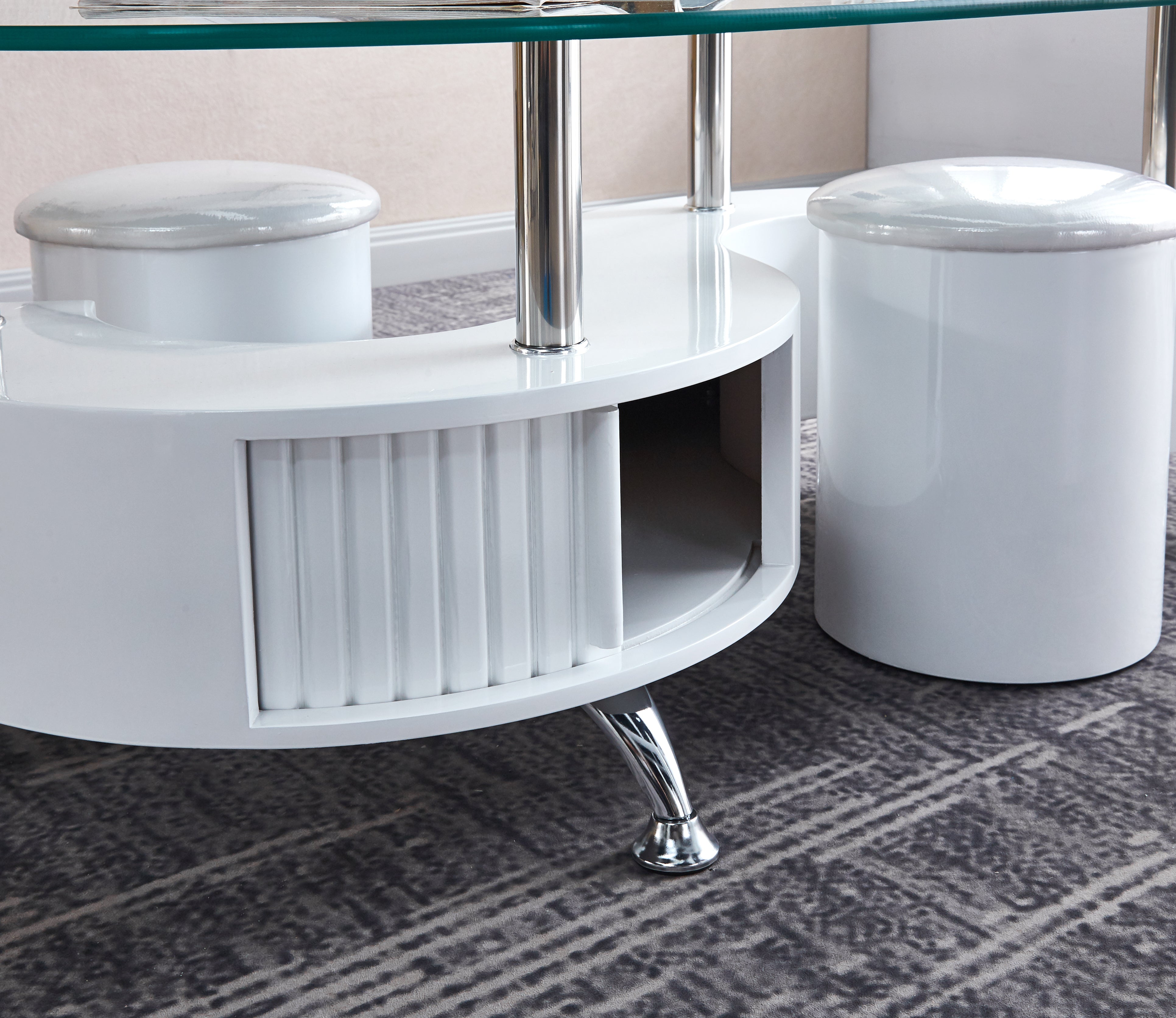 Oval Coffee Table with 2 Stools