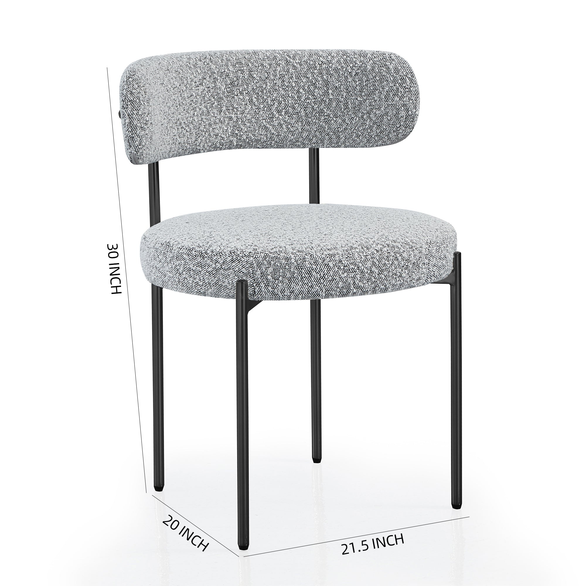 Stylish Granule Fabric Chairs Set of 2