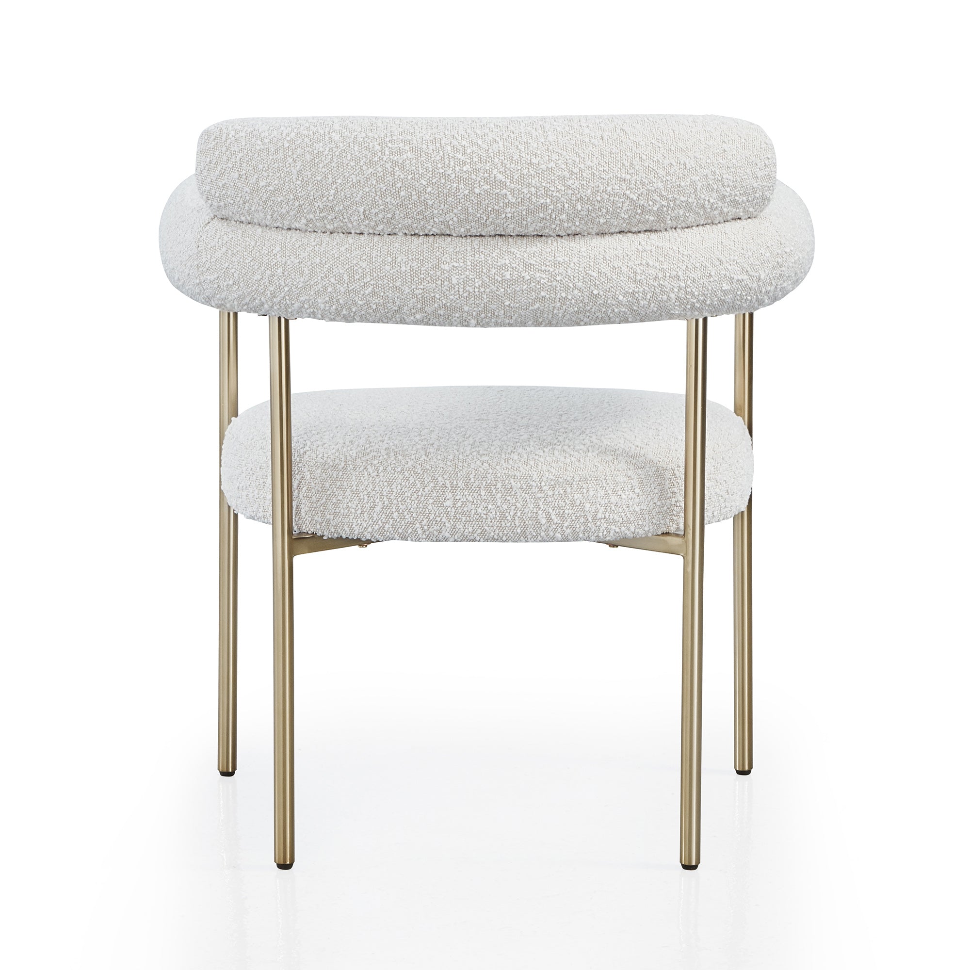 Set of 2 Granule Fabric Dining Chairs with Brushed Gold/ Black Base