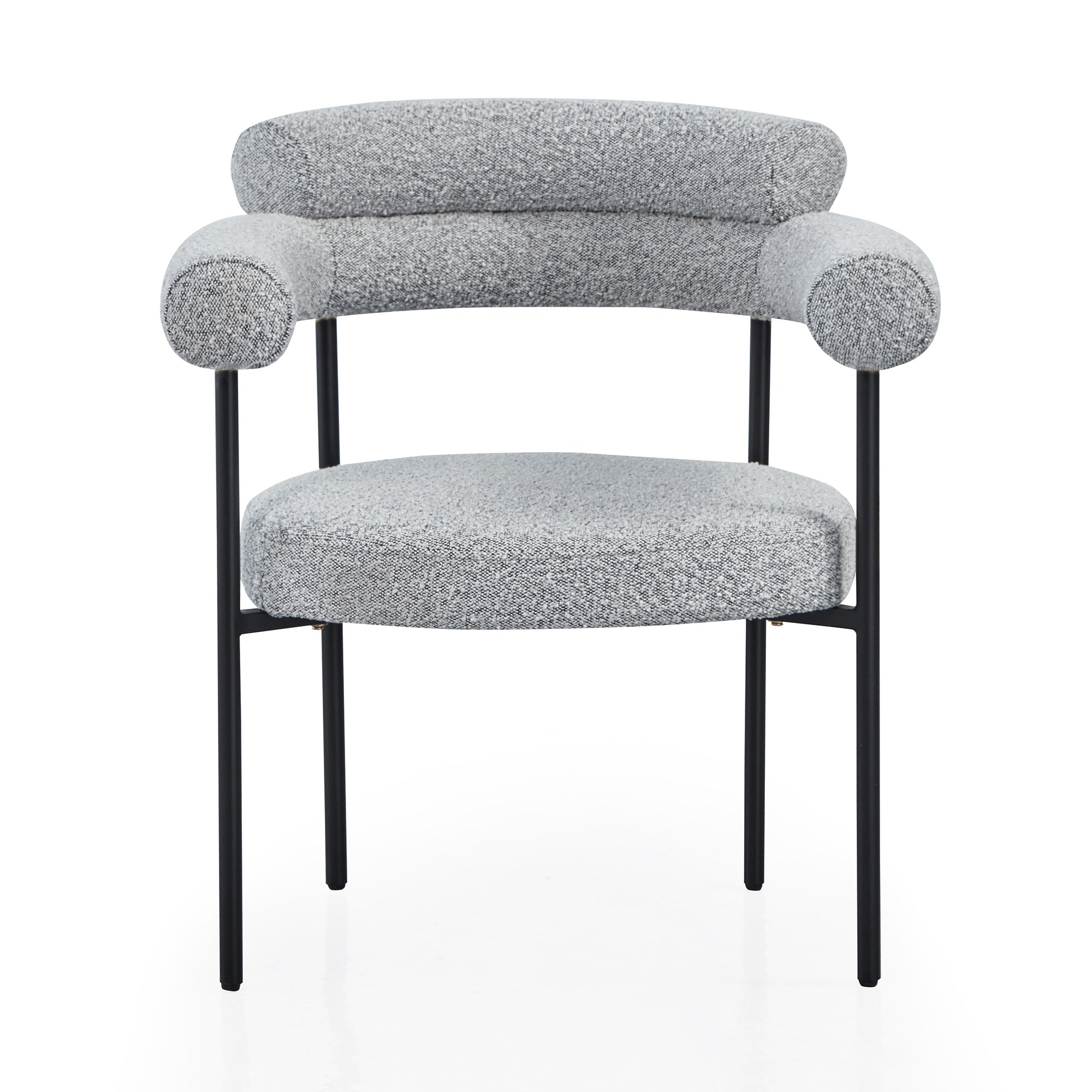 Set of 2 Granule Fabric Dining Chairs with Brushed Gold/ Black Base