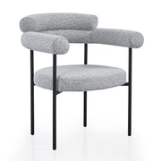 Set of 2 Granule Fabric Dining Chairs with Brushed Gold/ Black Base