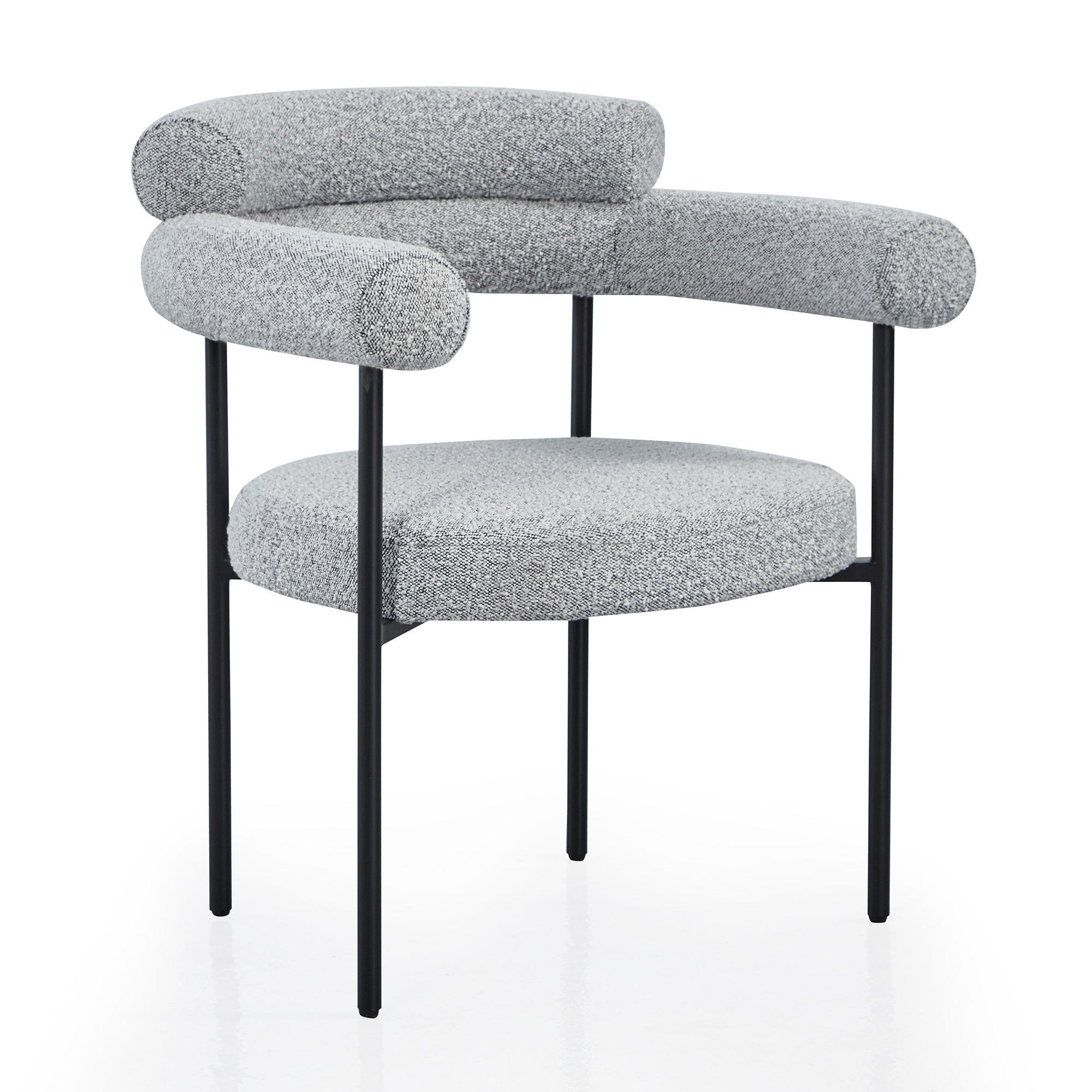 Set of 2 Granule Fabric Dining Chairs with Brushed Gold/ Black Base