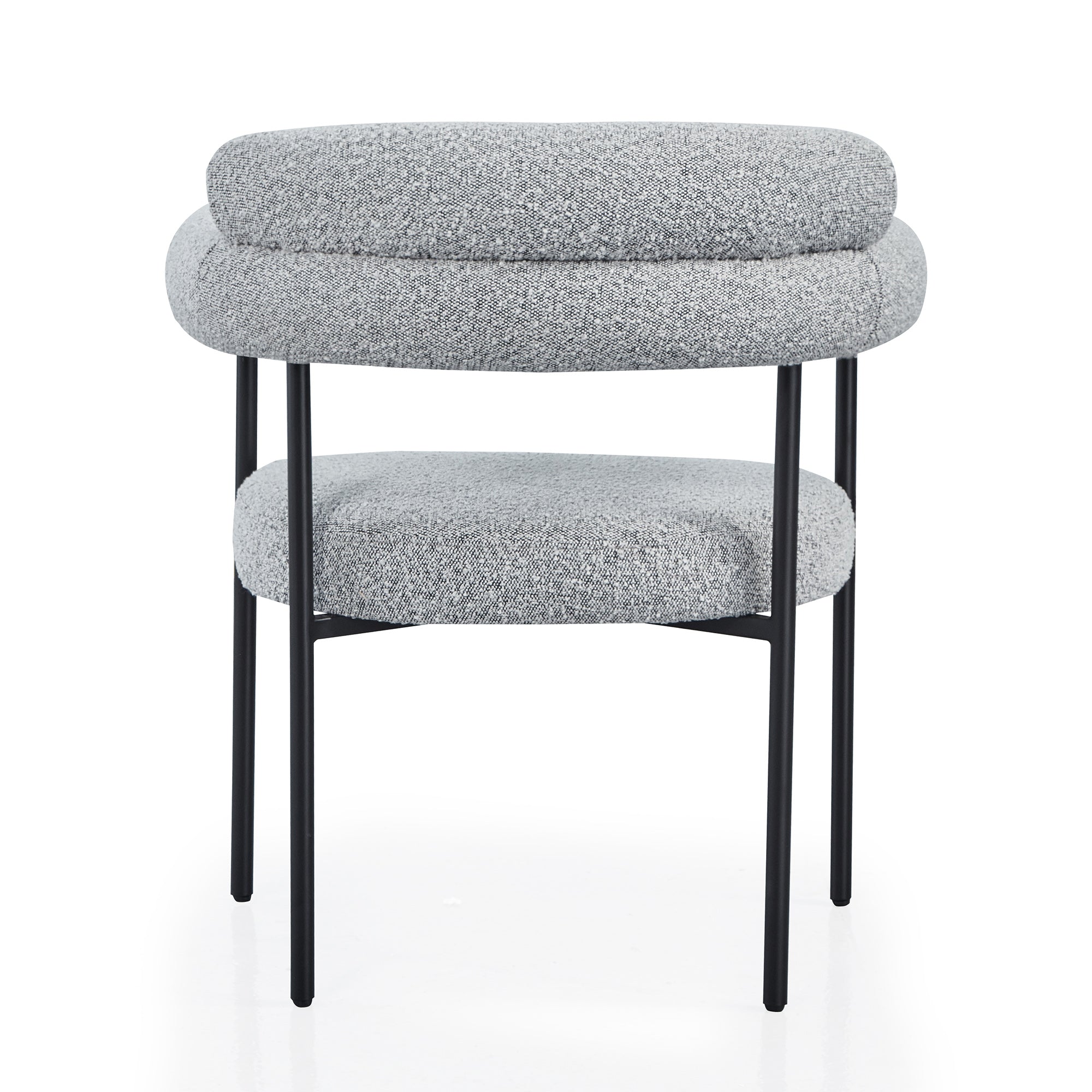 Set of 2 Granule Fabric Dining Chairs with Brushed Gold/ Black Base