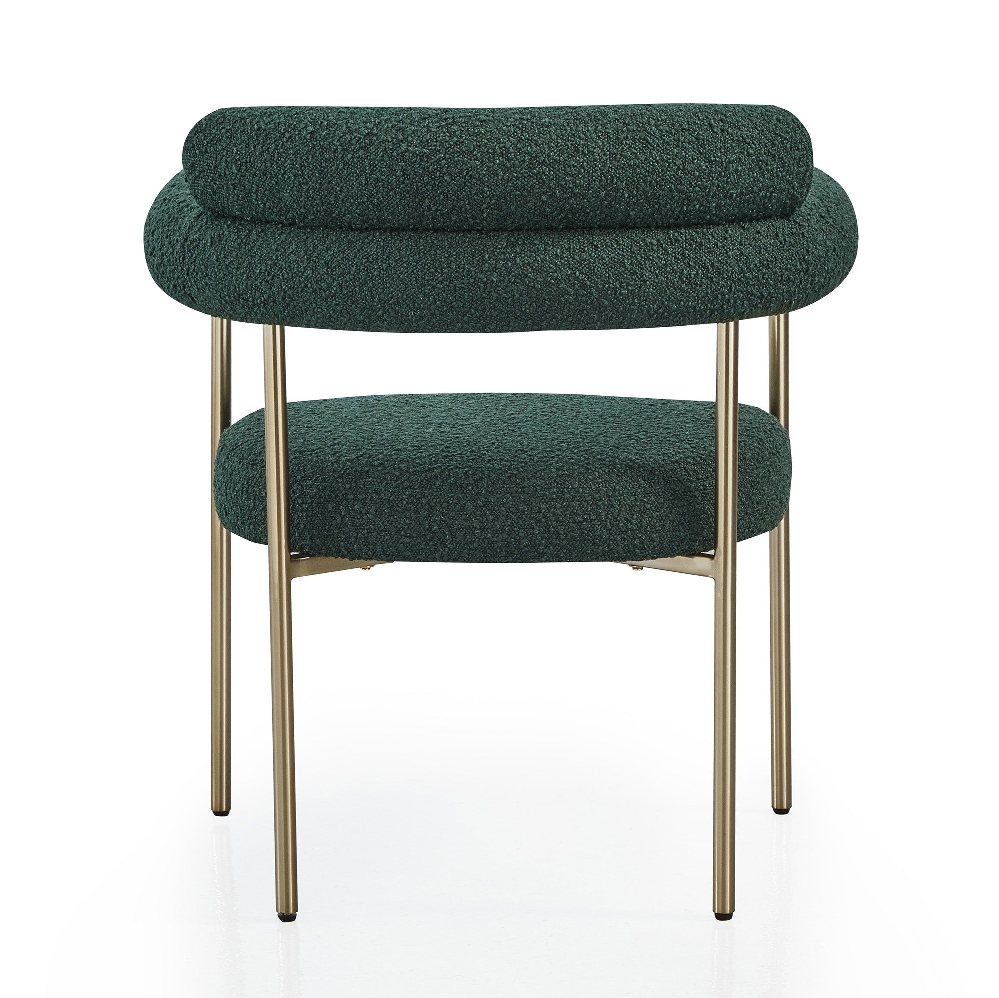 Set of 2 Granule Fabric Dining Chairs with Brushed Gold/ Black Base