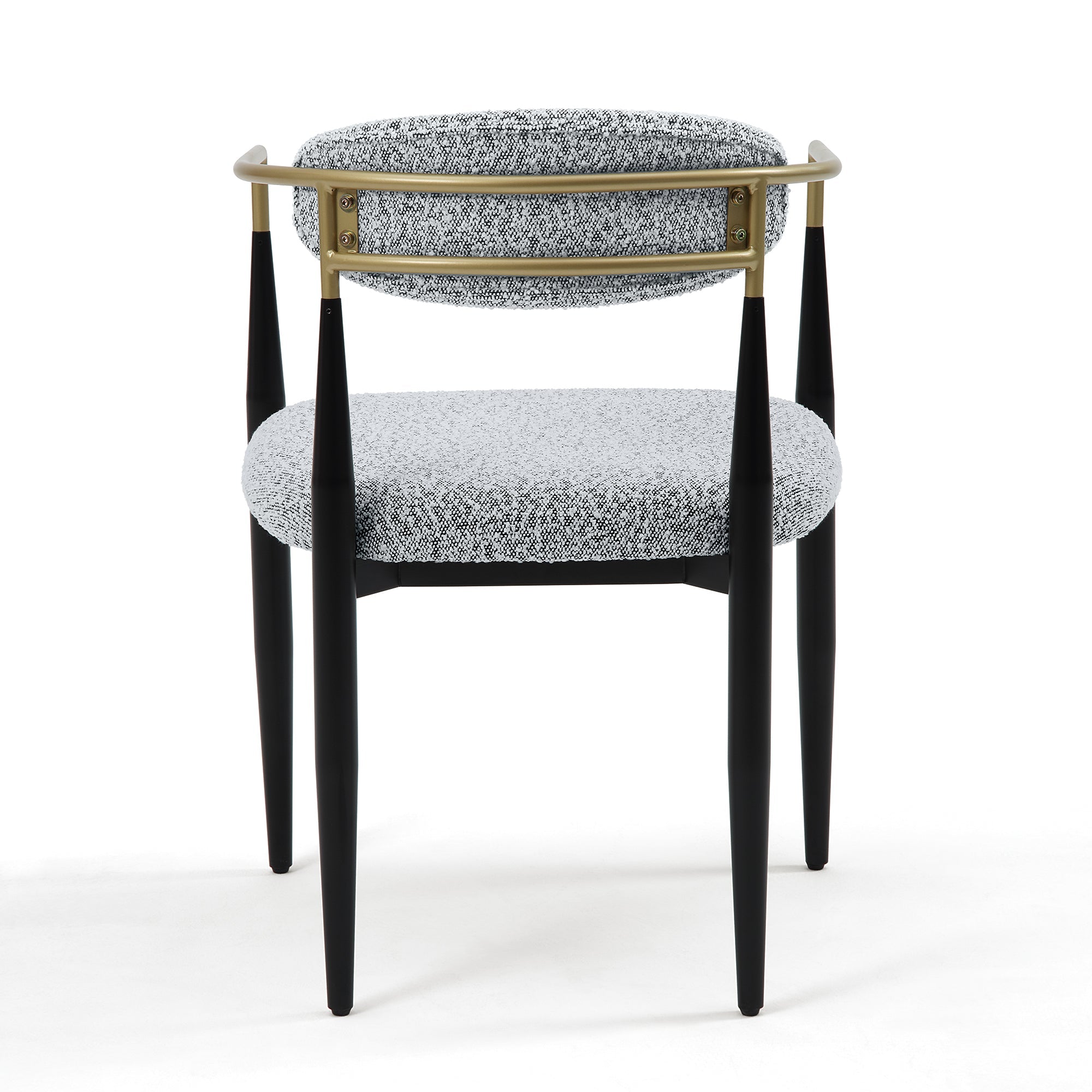 Set of 2 Fabric Dining Chairs with Brushed Gold & Black Base