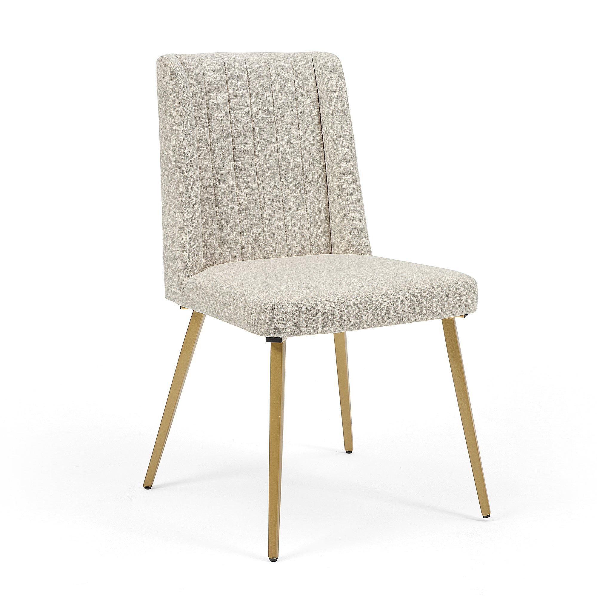 Set of 2 Fabric Dining Chair with Gold Base