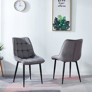 Set of 4 Leatherette/ Fabric Modern Dining Chairs