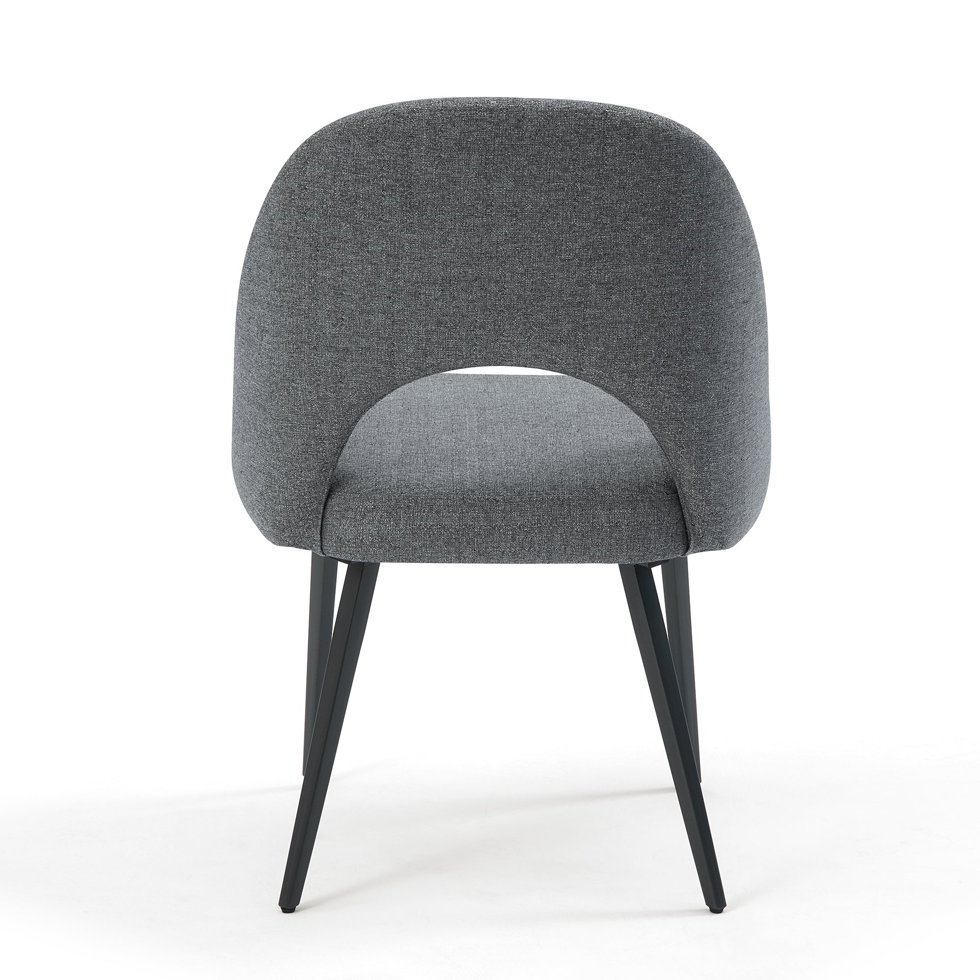 Set of 2 Fabric Dining Chair with Black Base