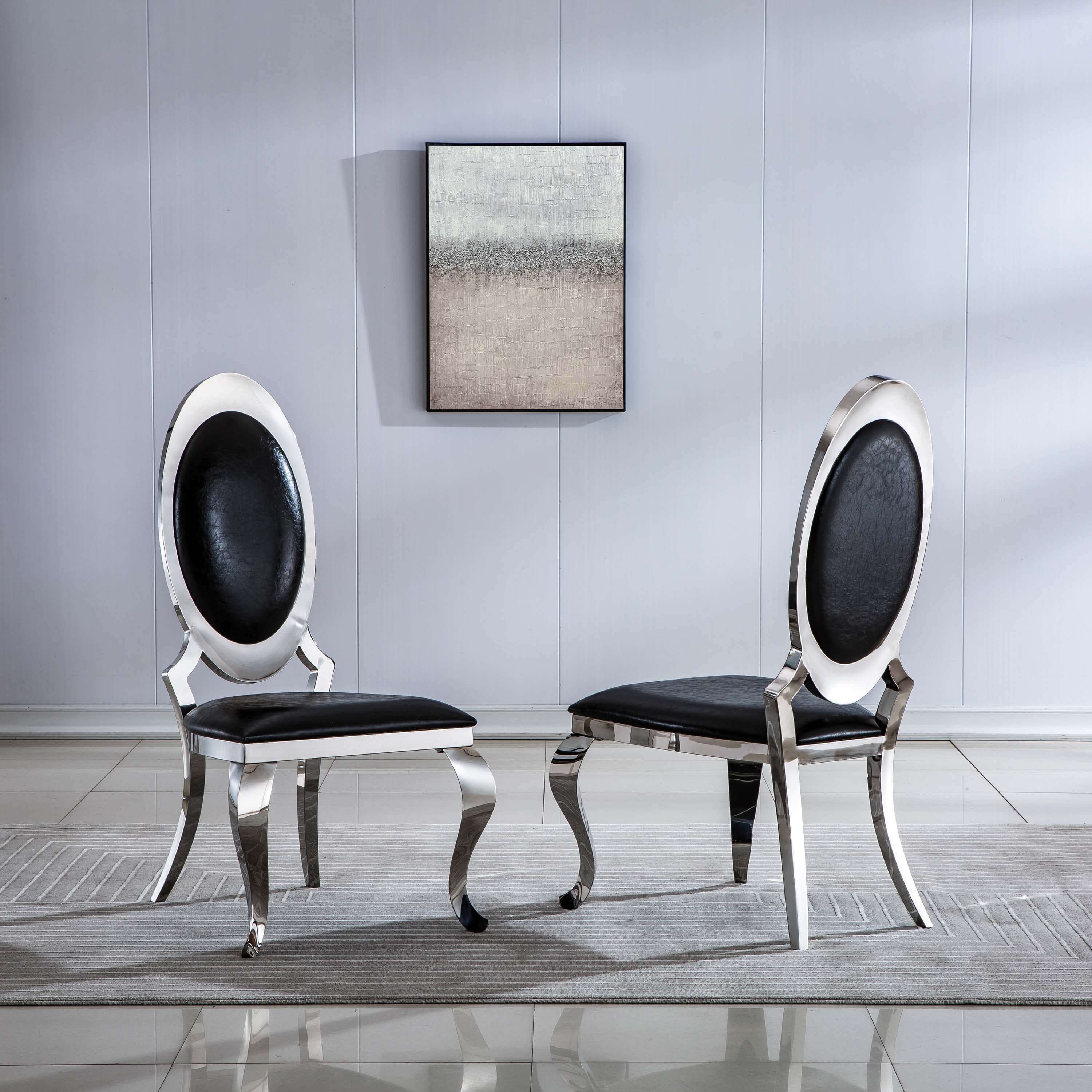 Set of 2 Leatherette Dining Chair