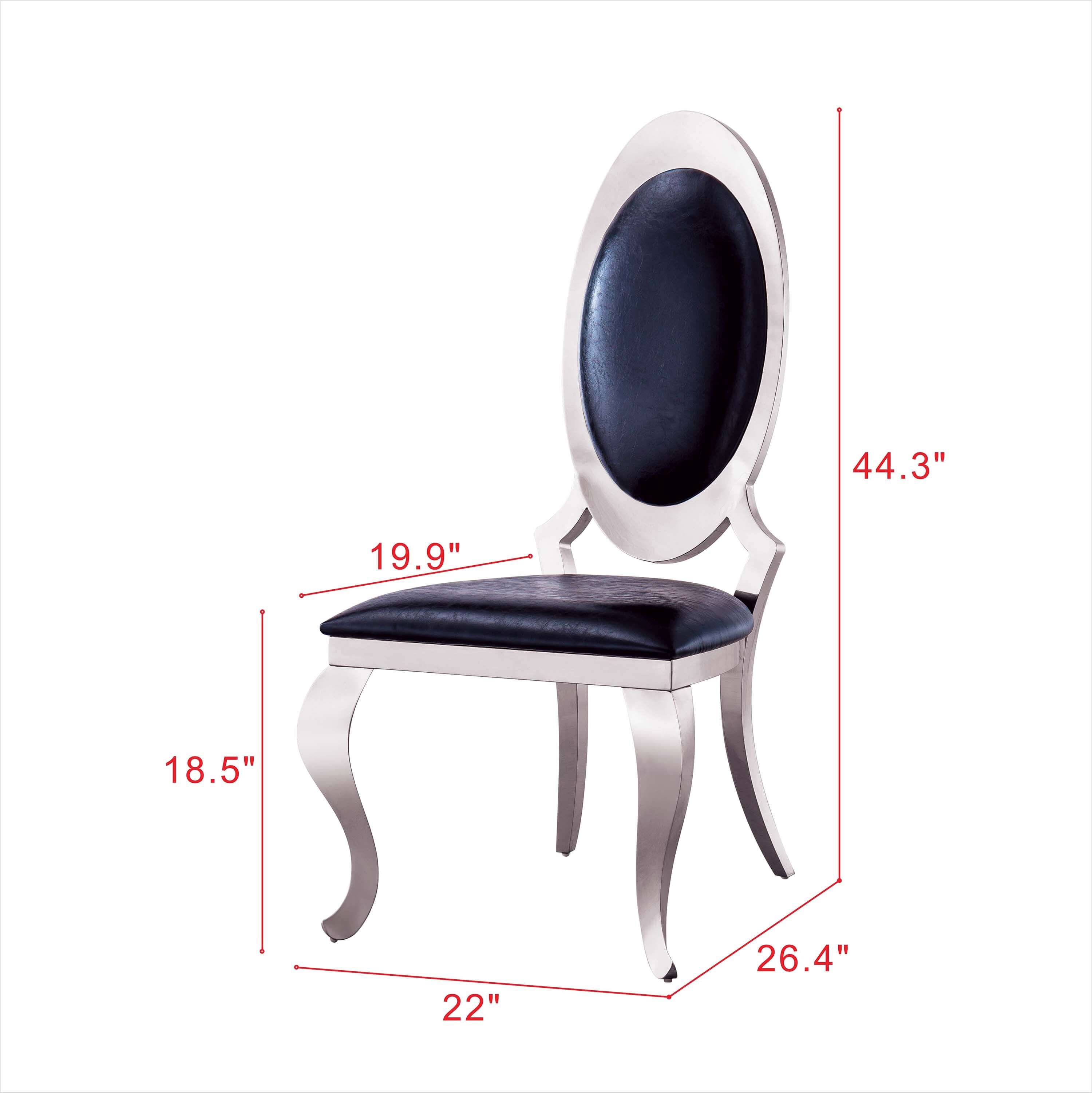 Set of 2 Leatherette Dining Chair