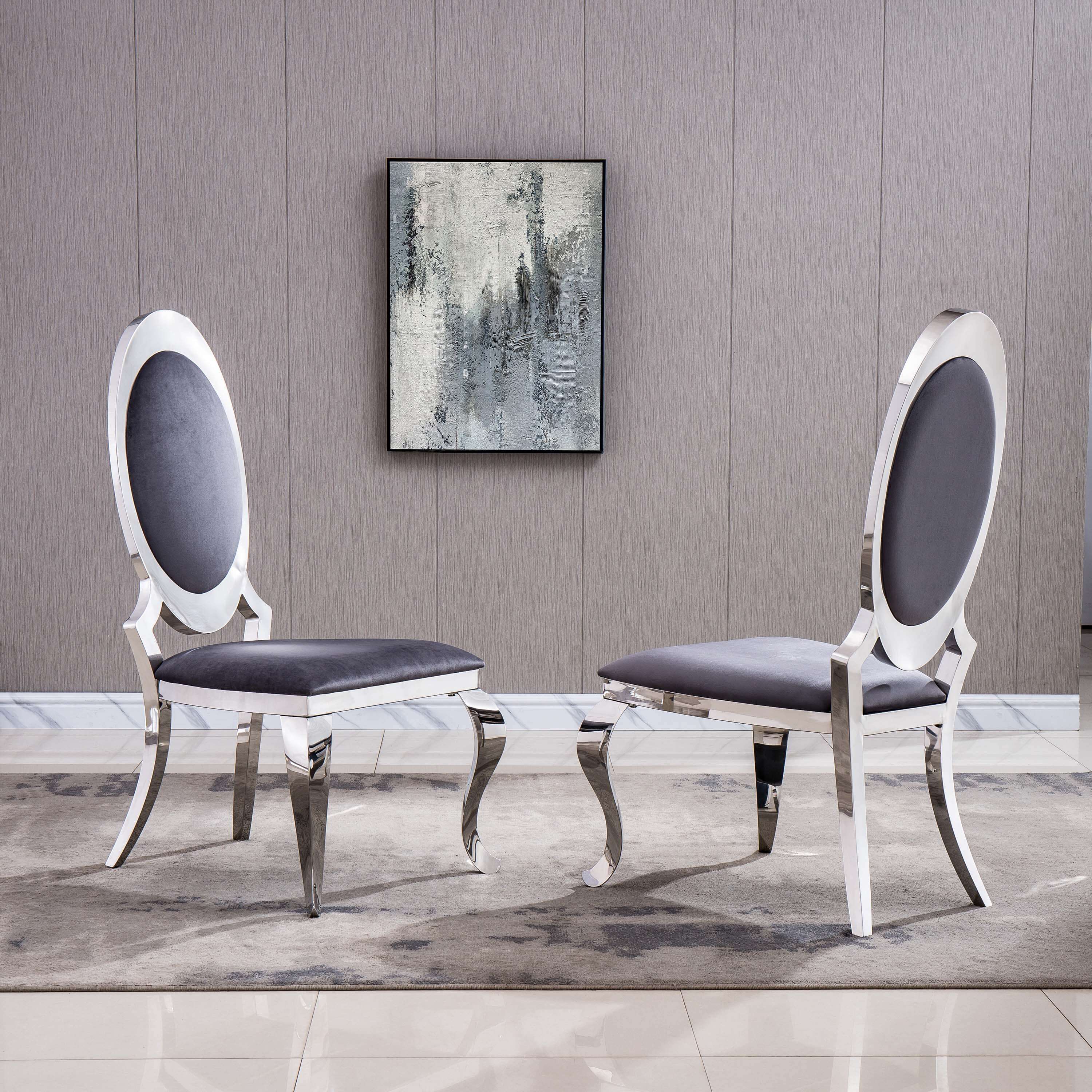 Set of 2 Leatherette Dining Chair