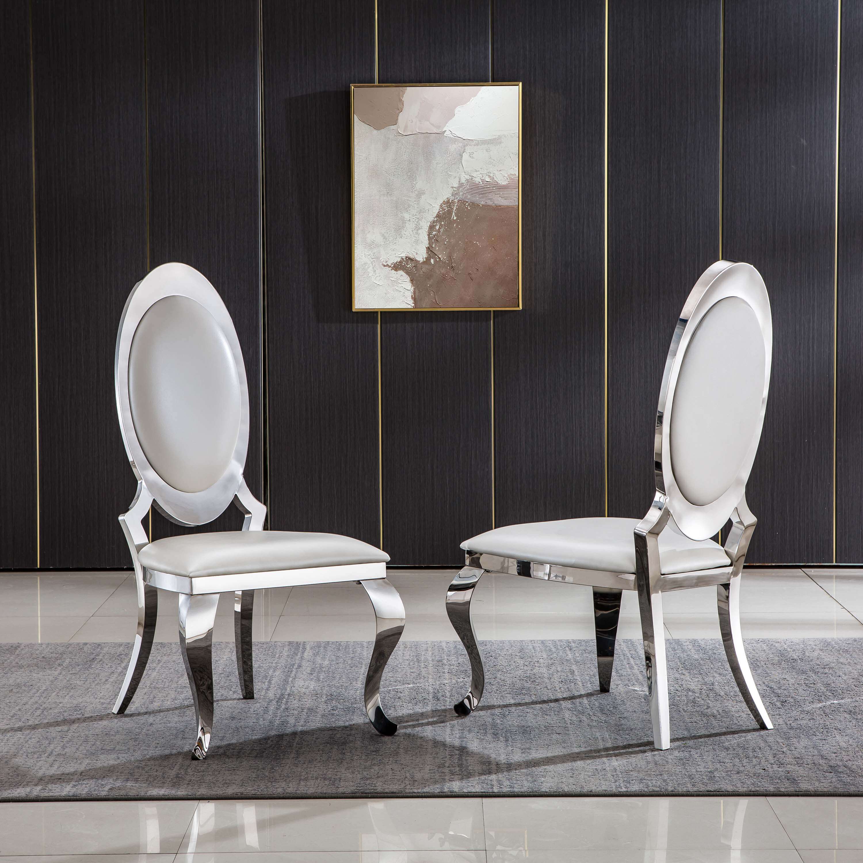 Set of 2 Leatherette Dining Chair