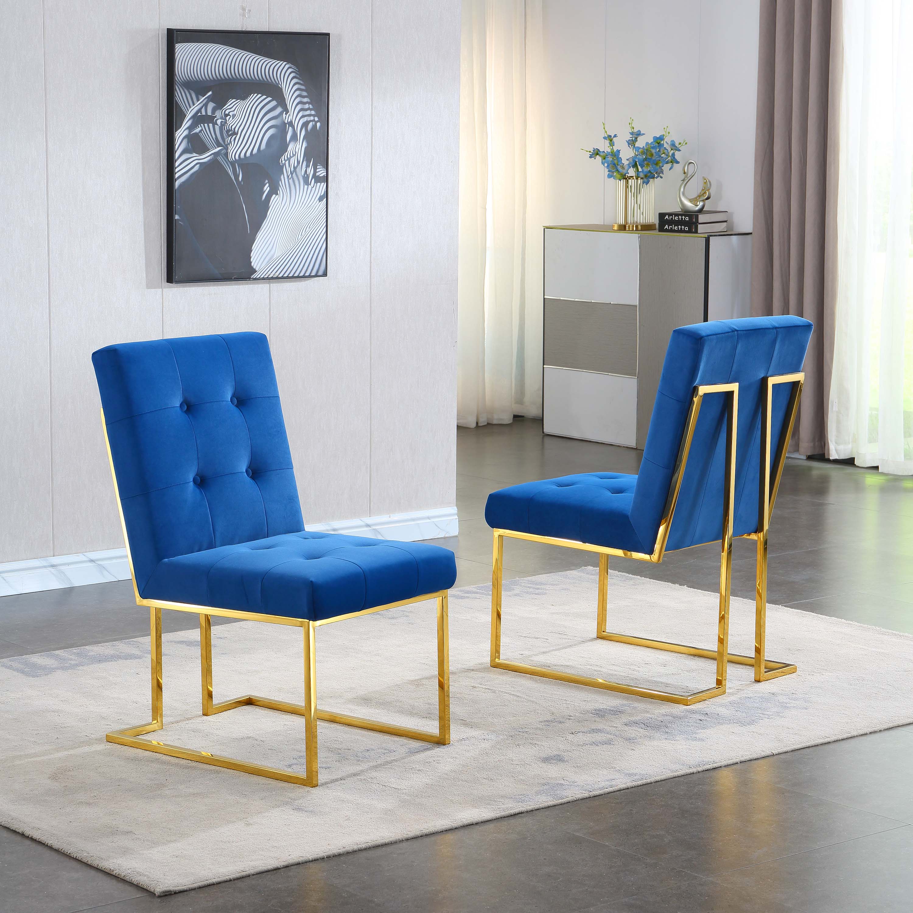 Set of 2 Velvet Dining Chair