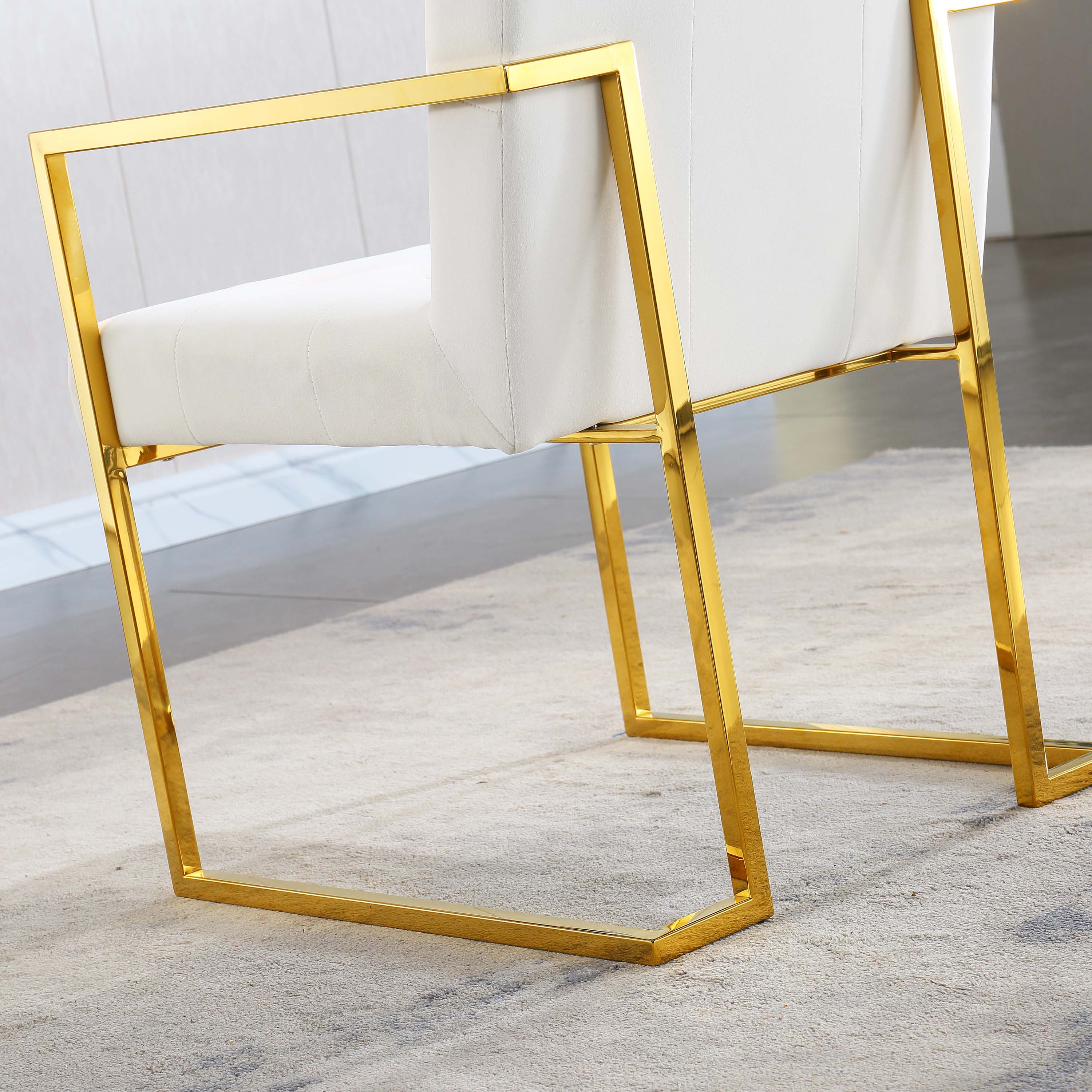 Luxurious Dining Chair with Stainless Steel