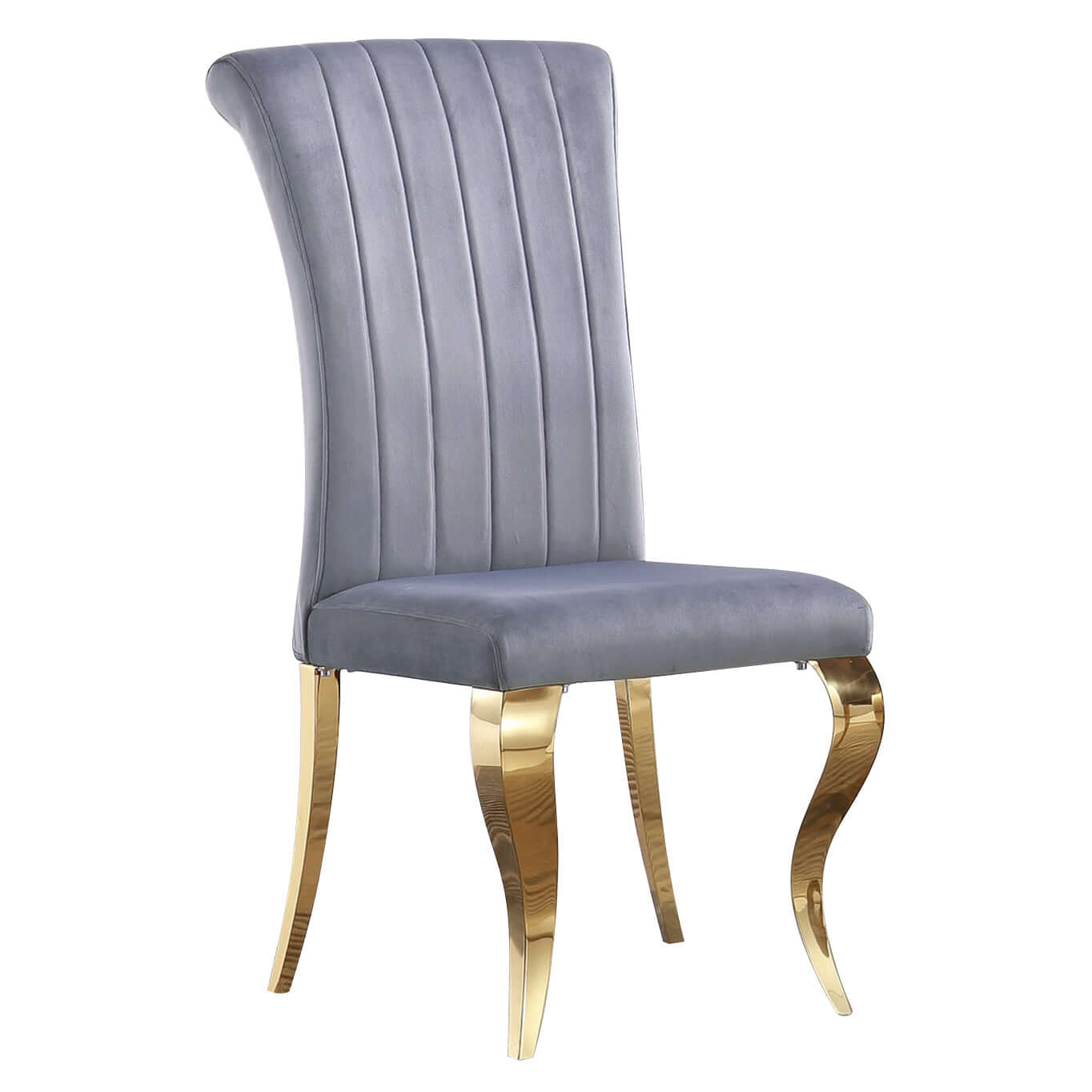 Set of 2 Elegant Grey Velvet Dining Chair