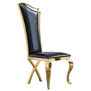 Elegant Velvet & Leatherette Dining Chair Set of 2