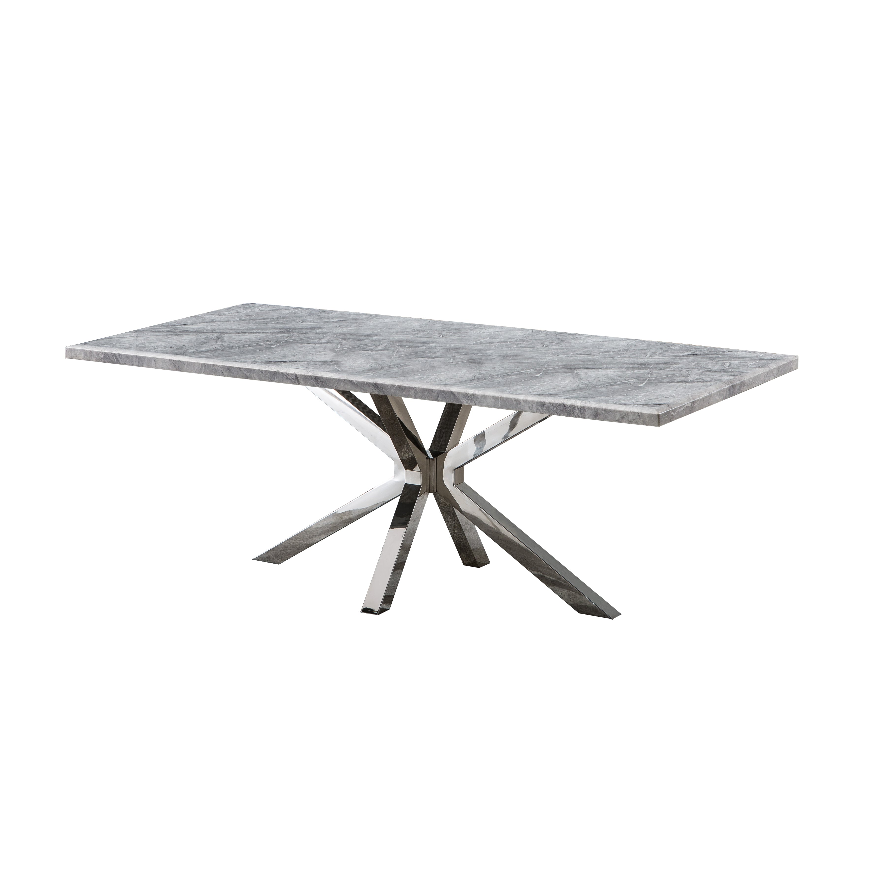 High-Quality Marble Top Dining Table with Gold/Silver Base