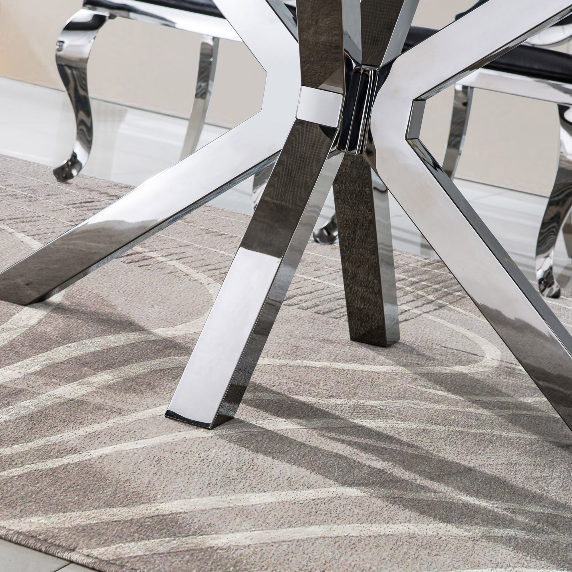 High-Quality Marble Top Dining Table with Gold/Silver Base