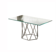 Modern Glass Top Rectangular Dining Table