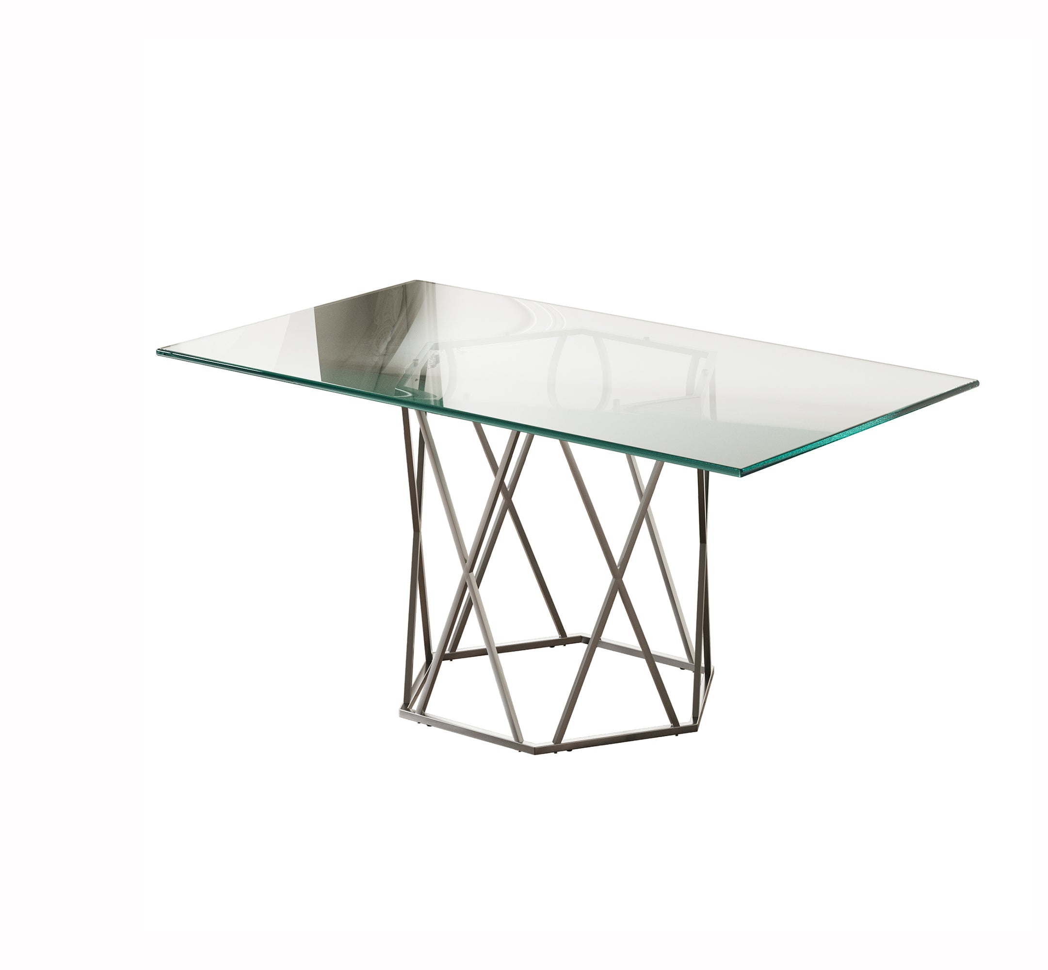 Modern Glass Top Rectangular Dining Table