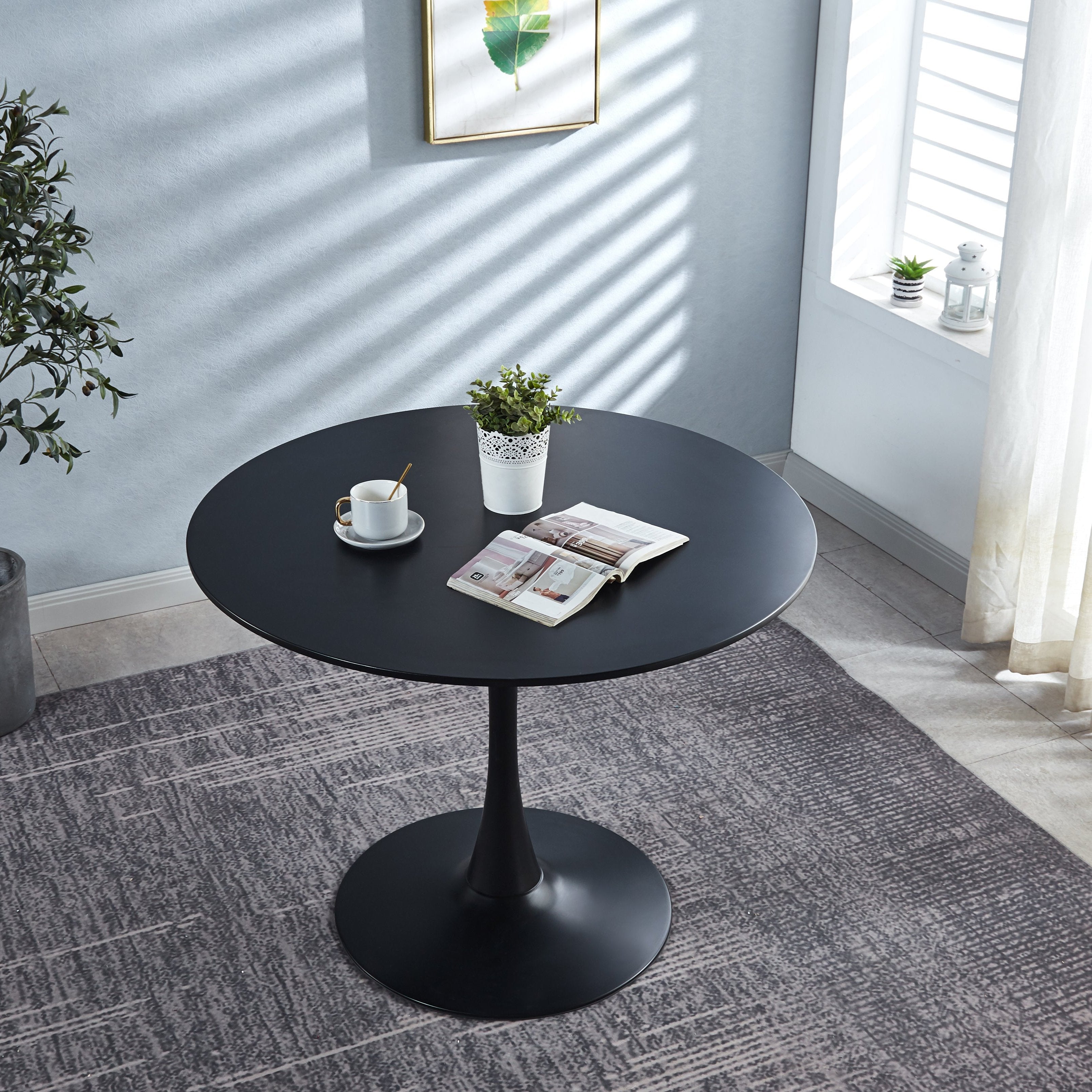 Printed Marble/ Metal Top Dining Table