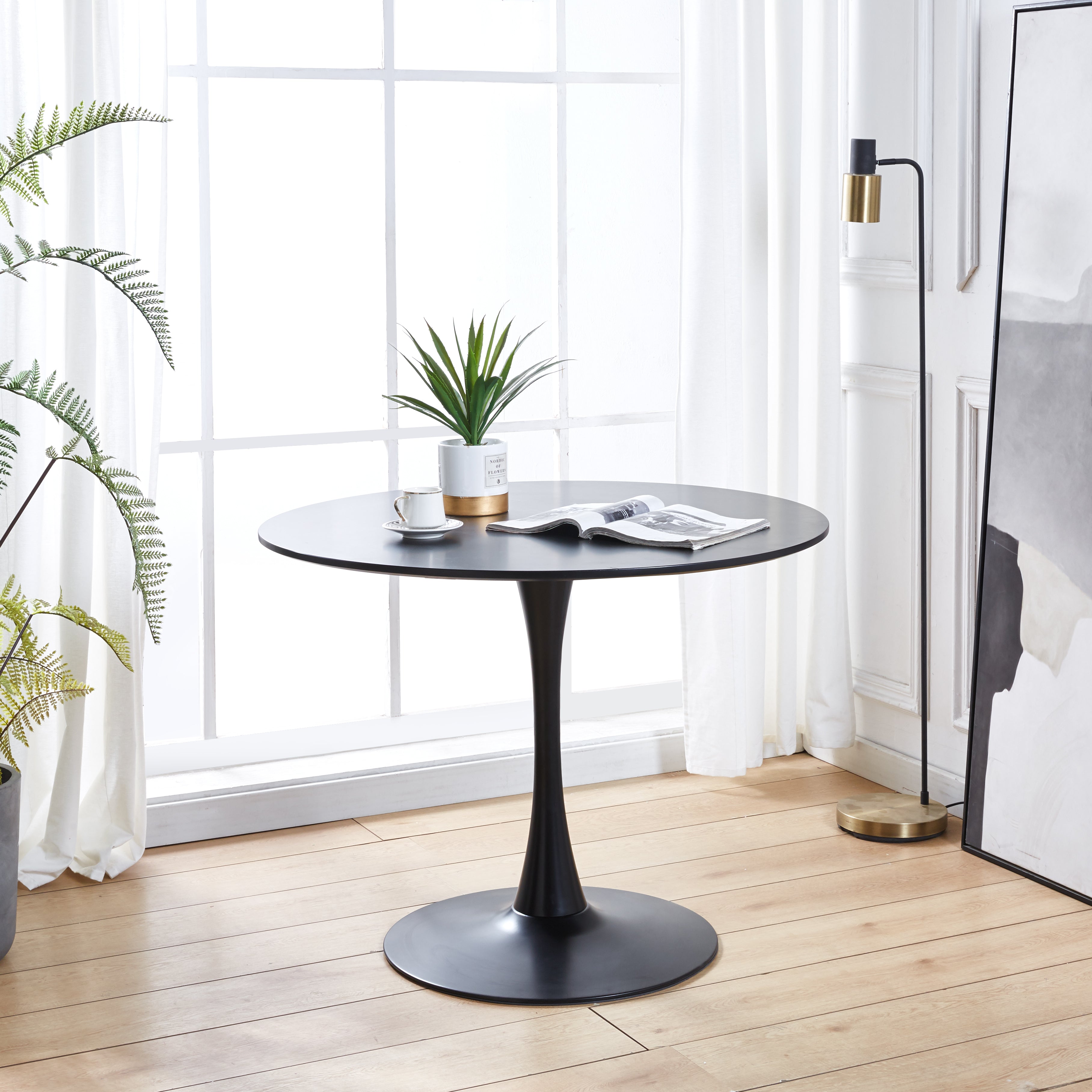 Printed Marble/ Metal Top Dining Table