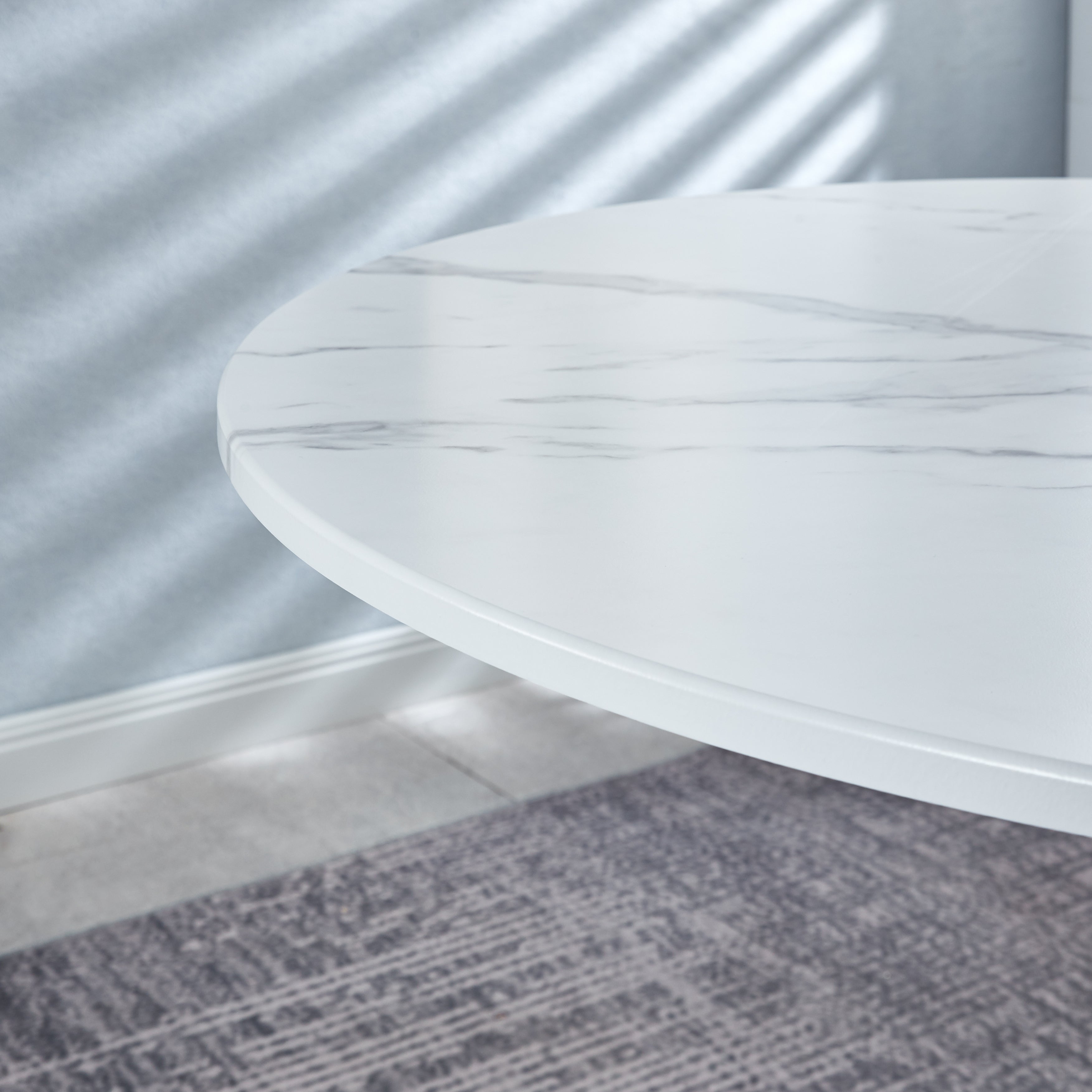 Printed Marble/ Metal Top Dining Table