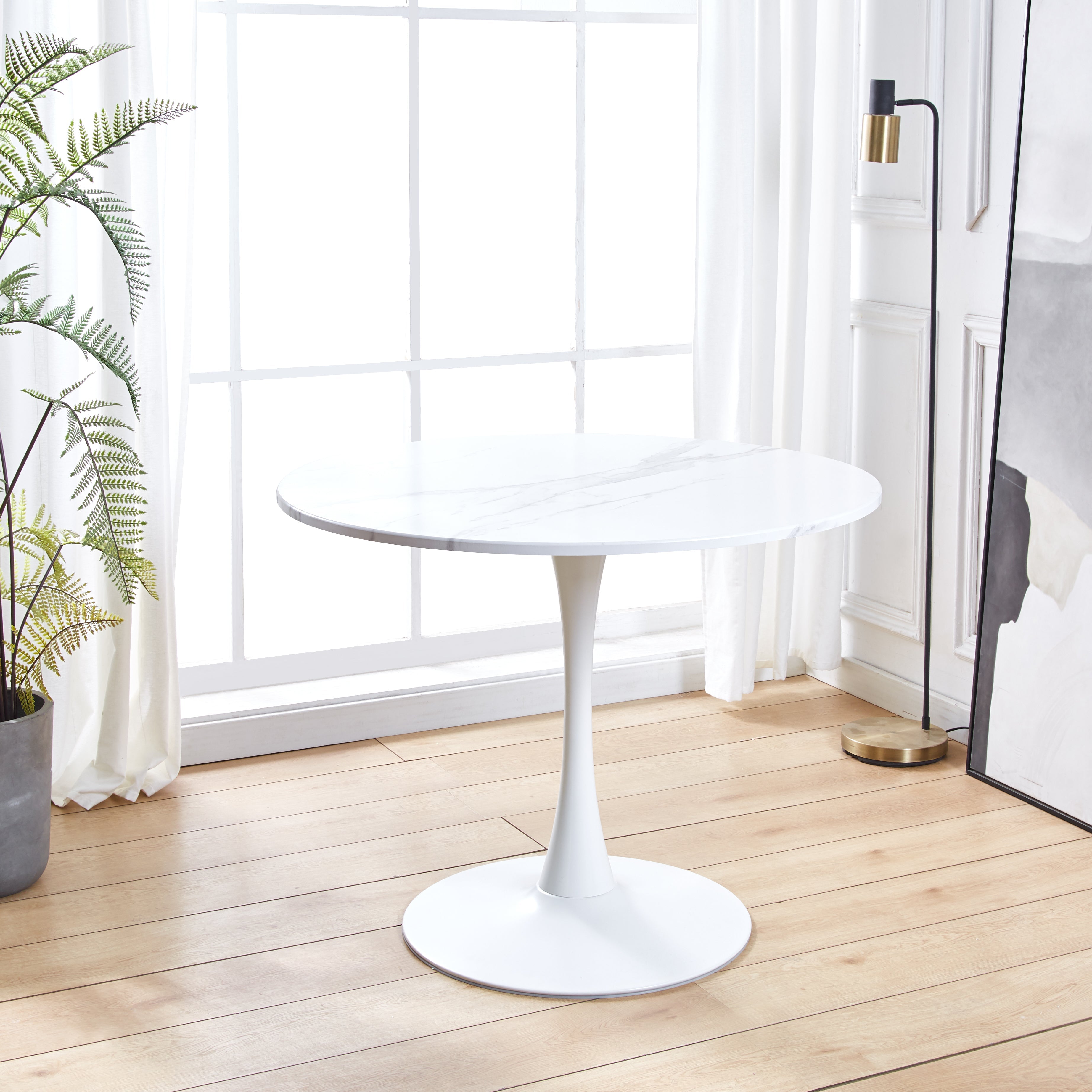 Printed Marble/ Metal Top Dining Table