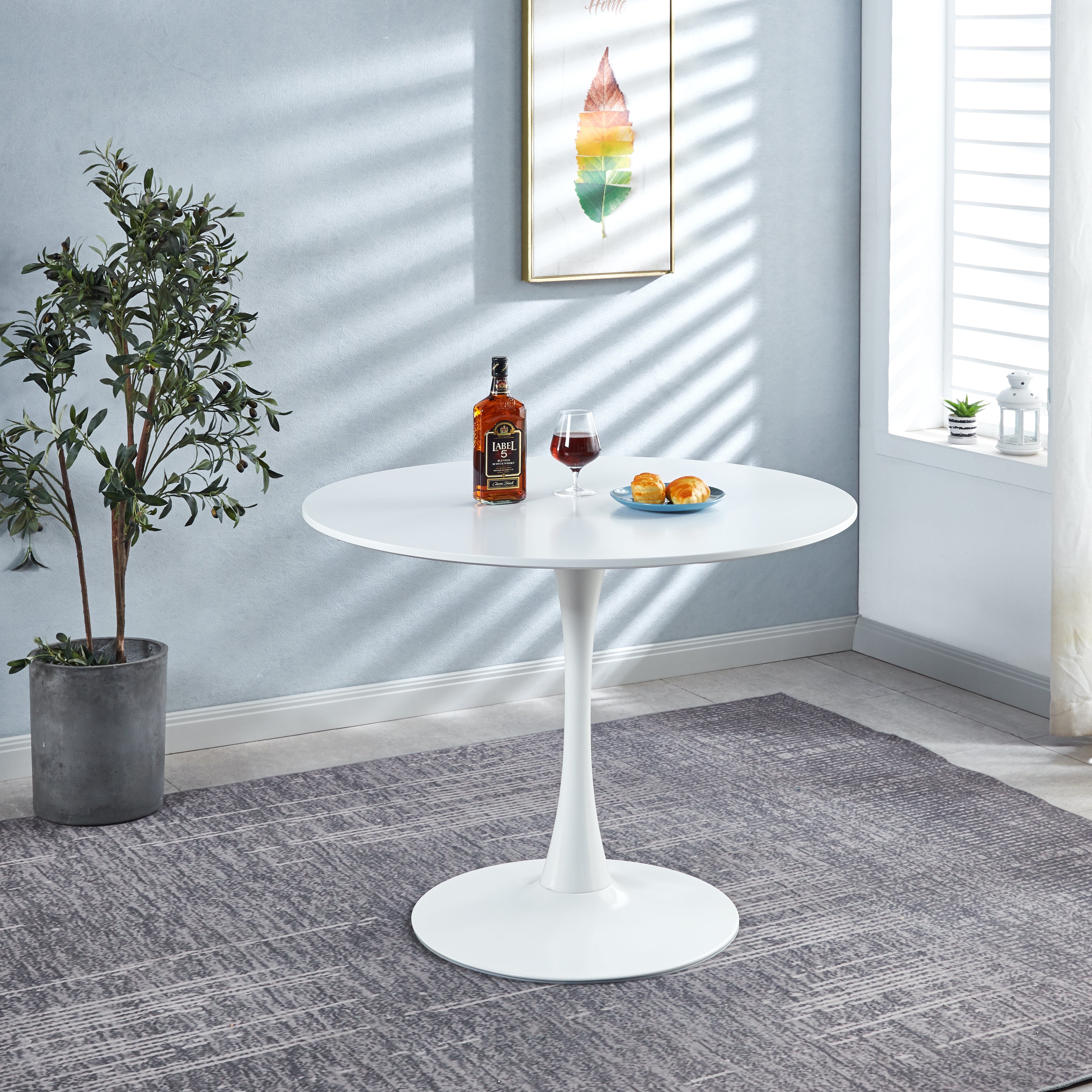 Printed Marble/ Metal Top Dining Table
