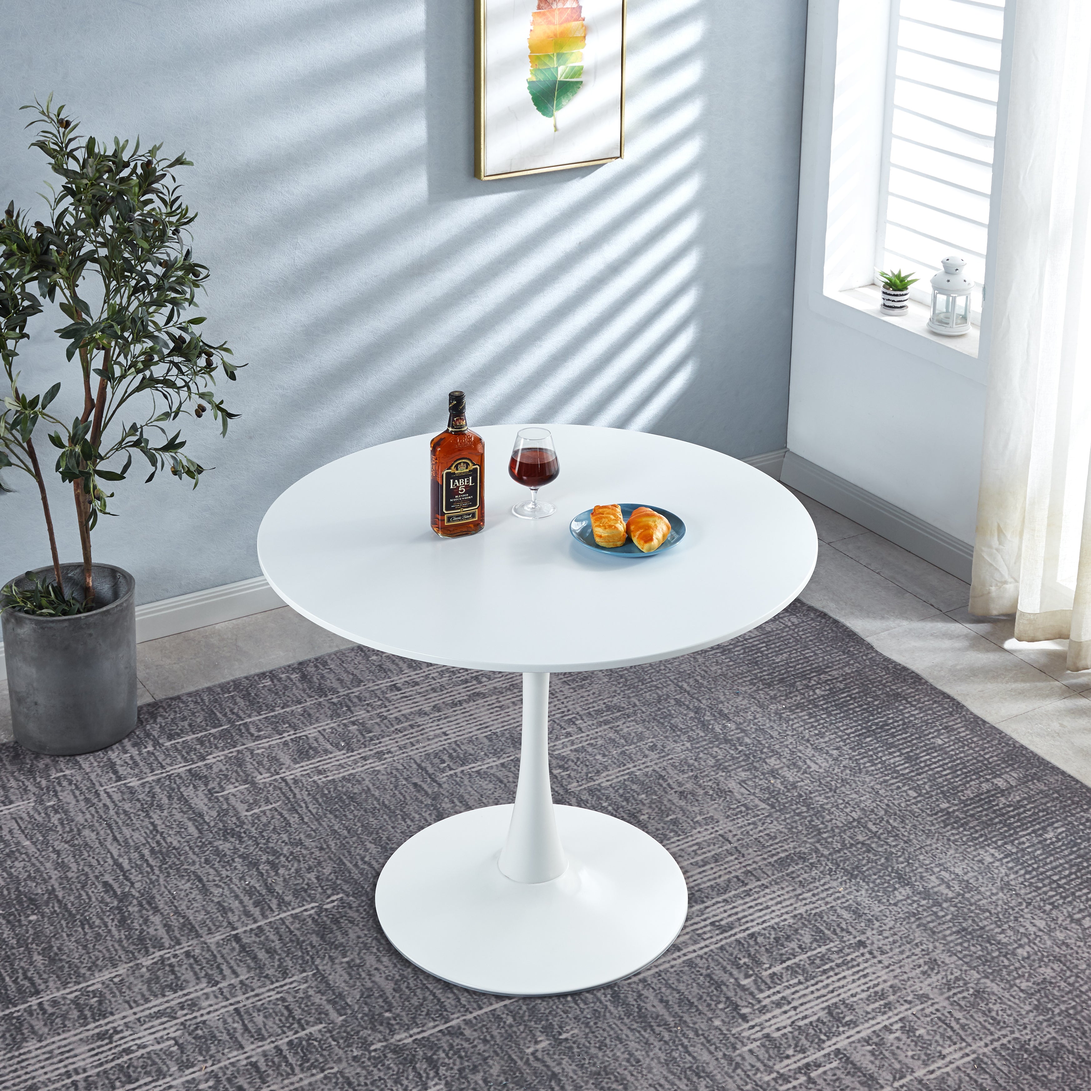 Printed Marble/ Metal Top Dining Table