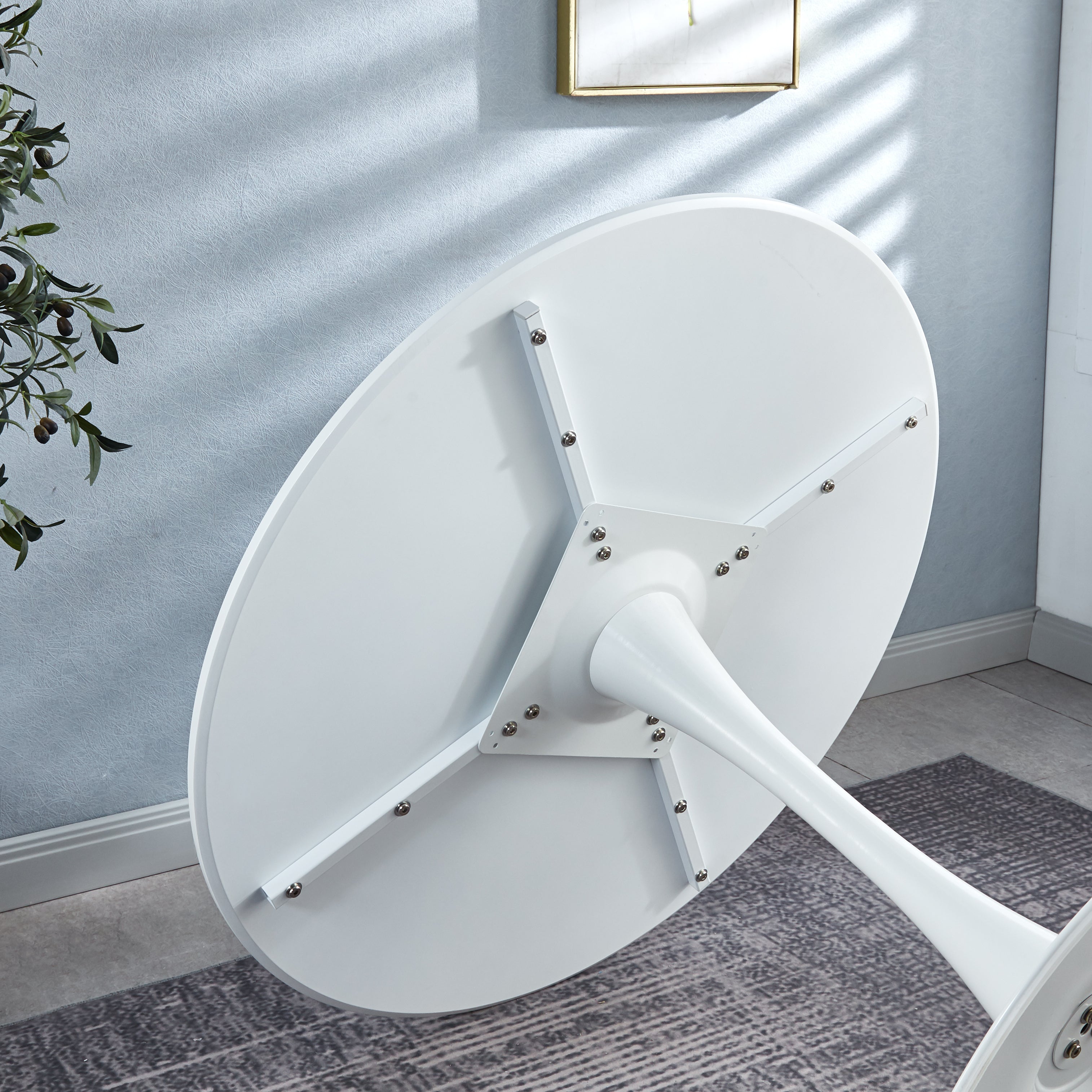 Printed Marble/ Metal Top Dining Table