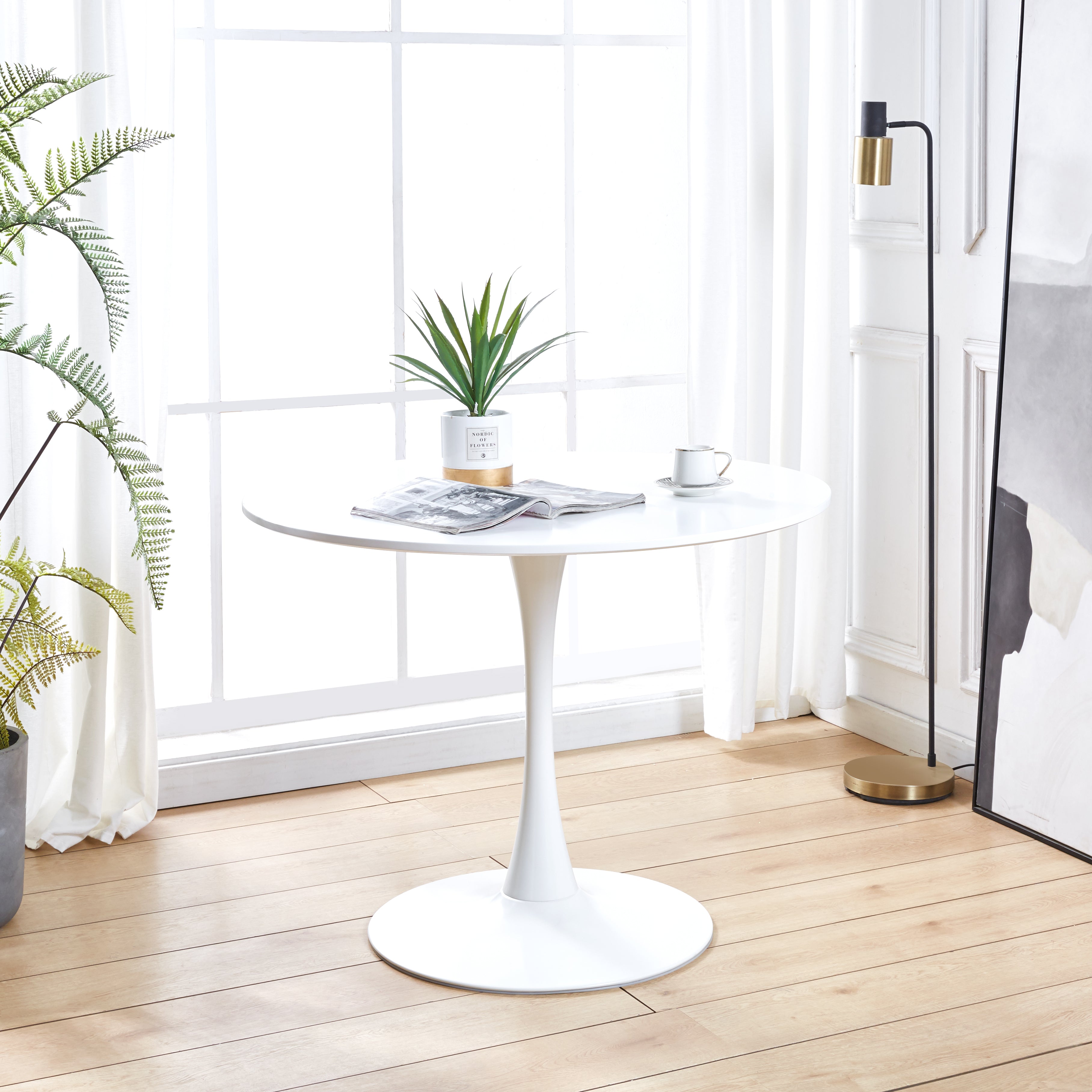 Printed Marble/ Metal Top Dining Table