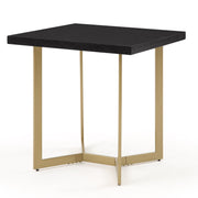 Black Rectangular End Table with Brushed Gold Base