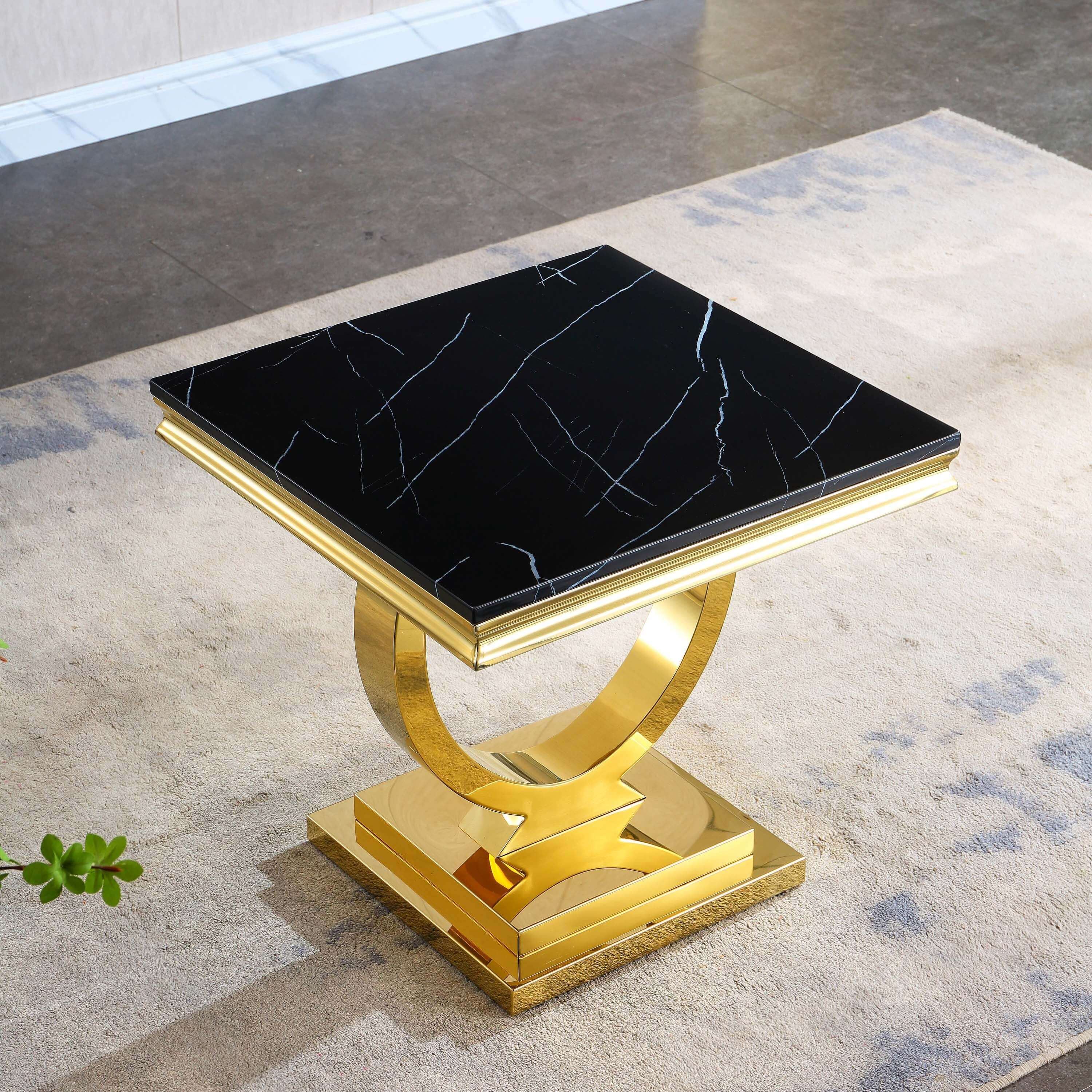 Solid Marble End Table