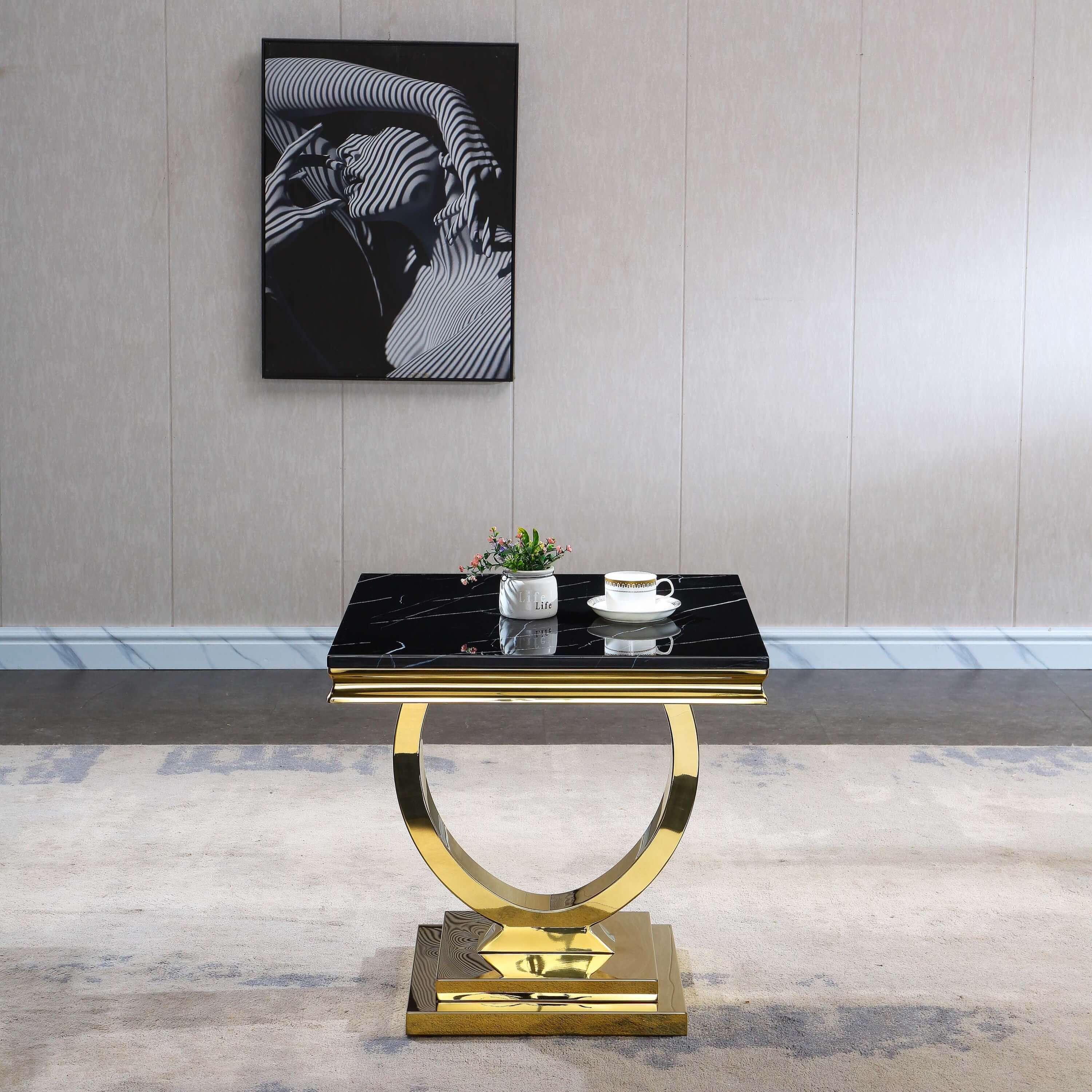 Solid Marble End Table