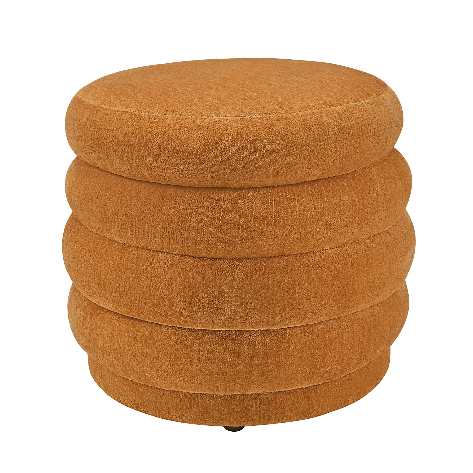 Boucle Fabric Ottoman with Storage