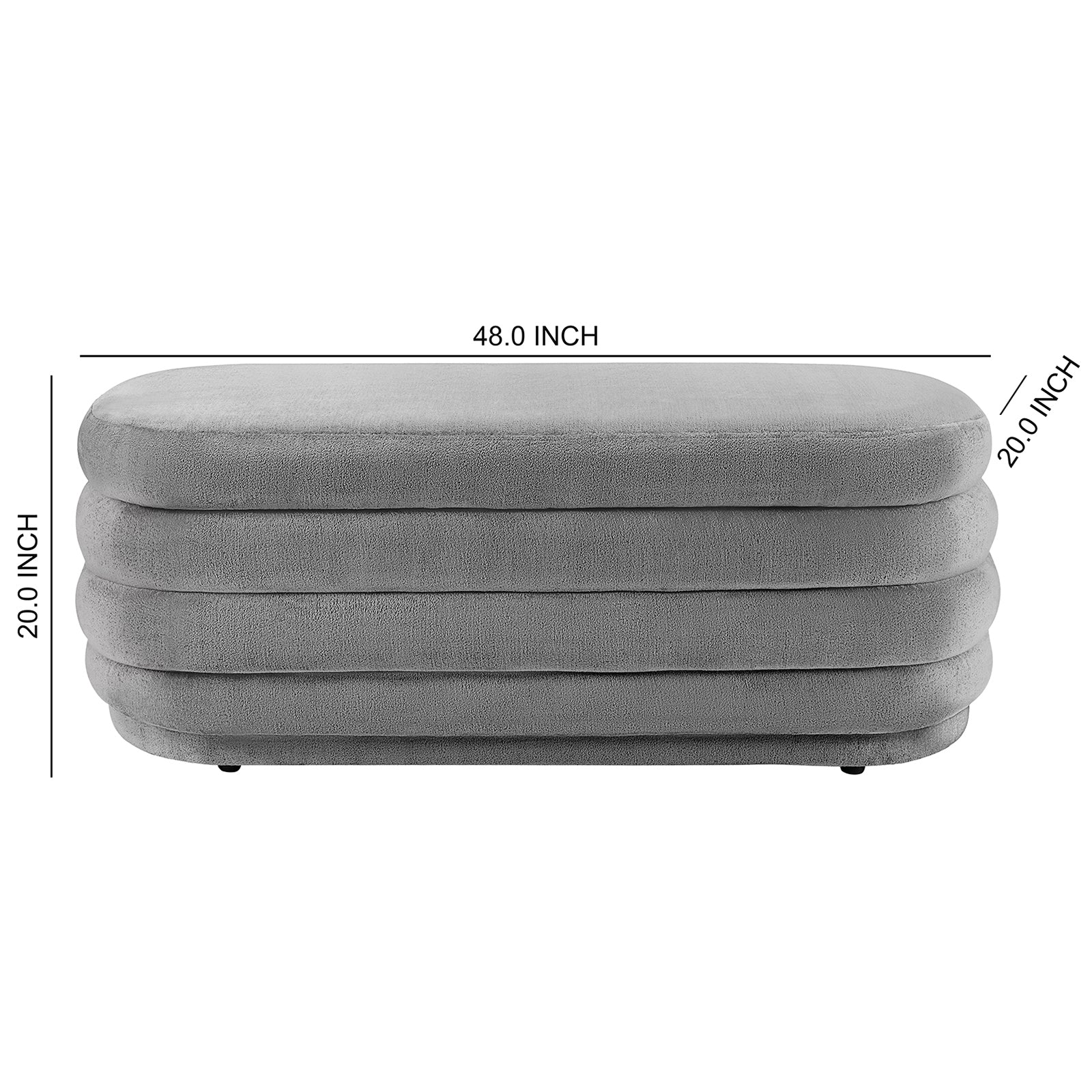 Fabric Storage Bench with Plastic Legs